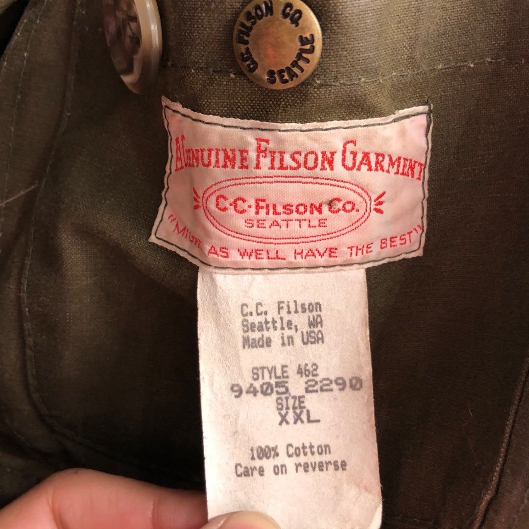 FILSON/Vintage/Jacket/XXL/Cotton/GRN/WAXED COTTON CANVAS BUTTON UP view 3