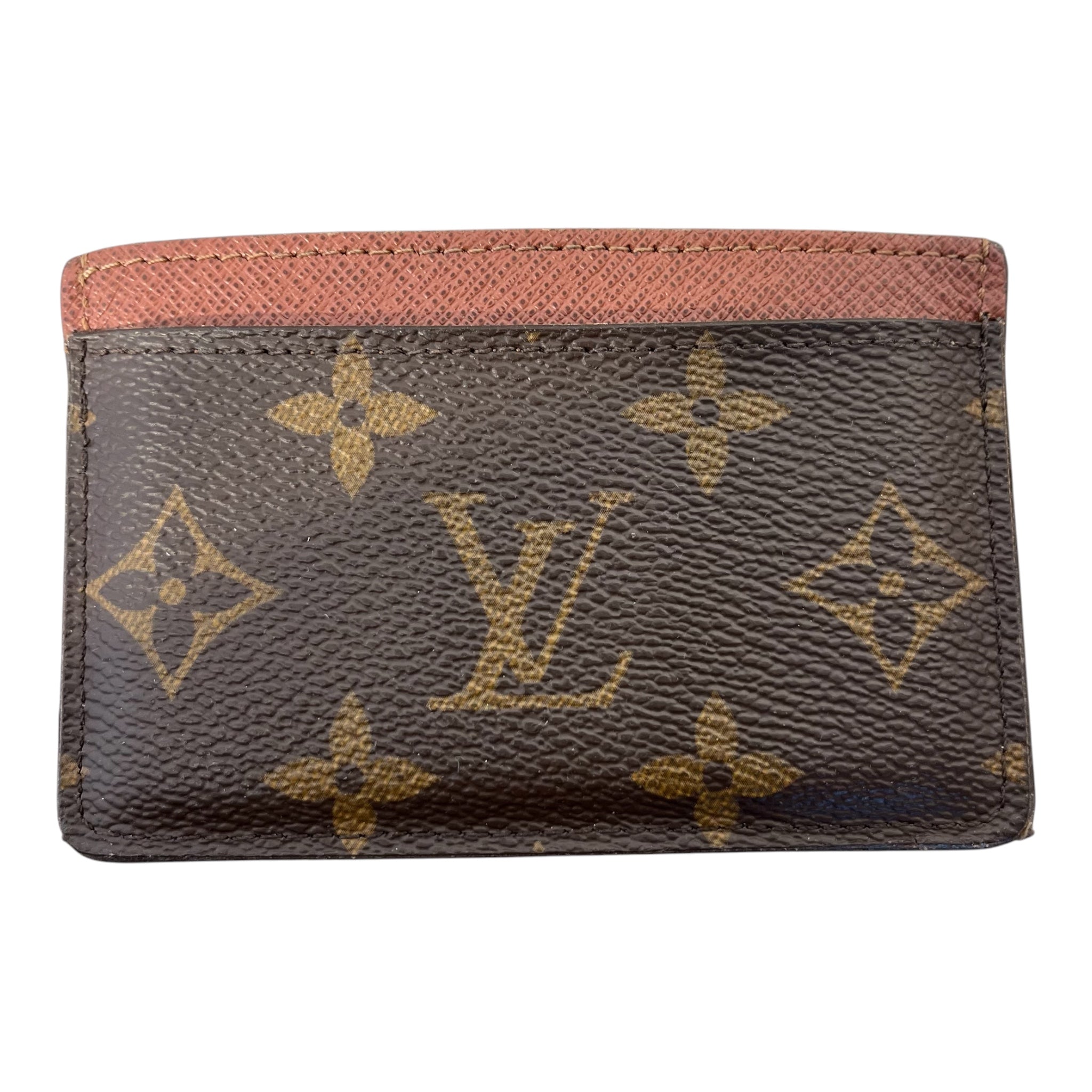 LOUIS VUITTON/Wallet/Monogram/Leather/BRW/L's/monogram card holder view 1