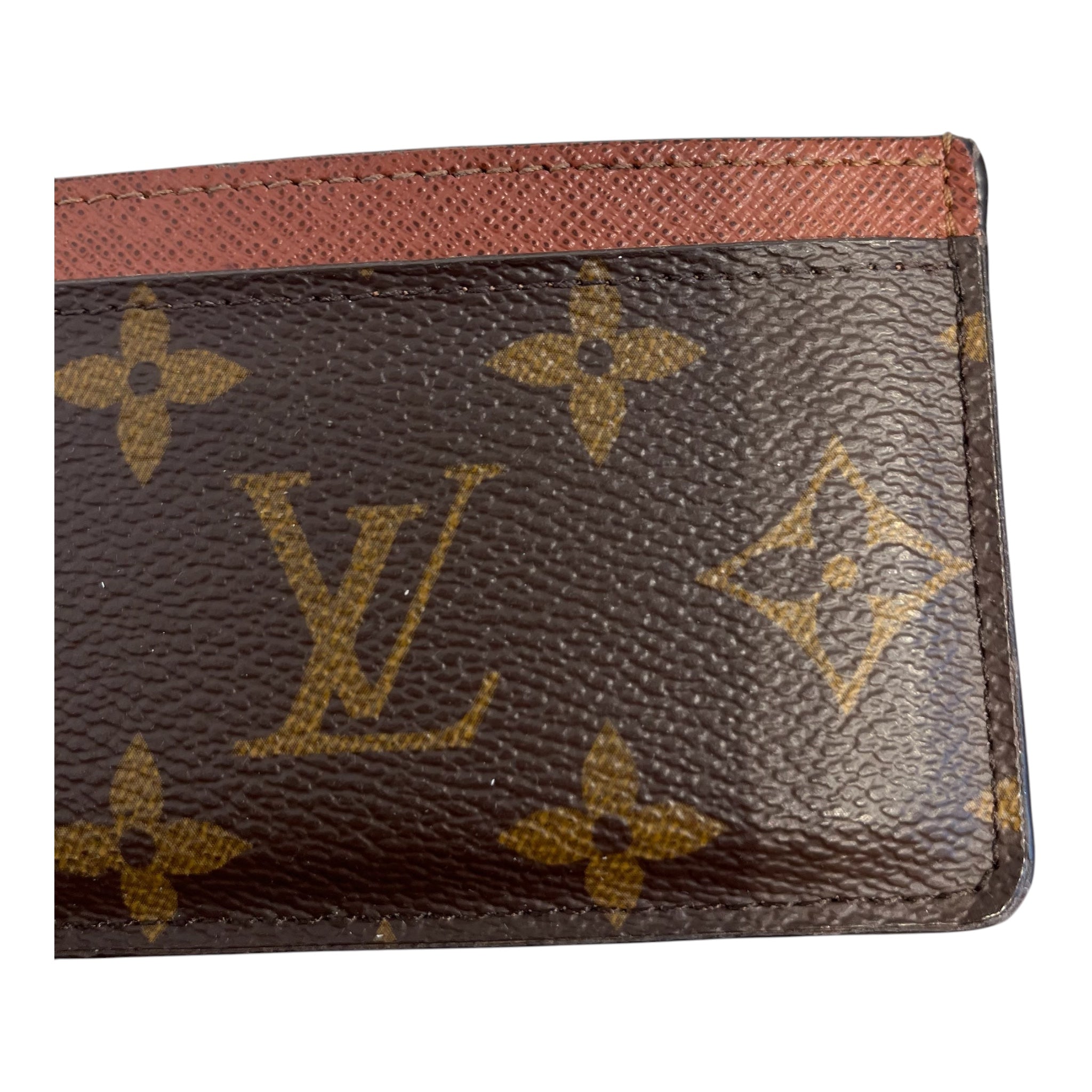 LOUIS VUITTON/Wallet/Monogram/Leather/BRW/L's/monogram card holder view 5