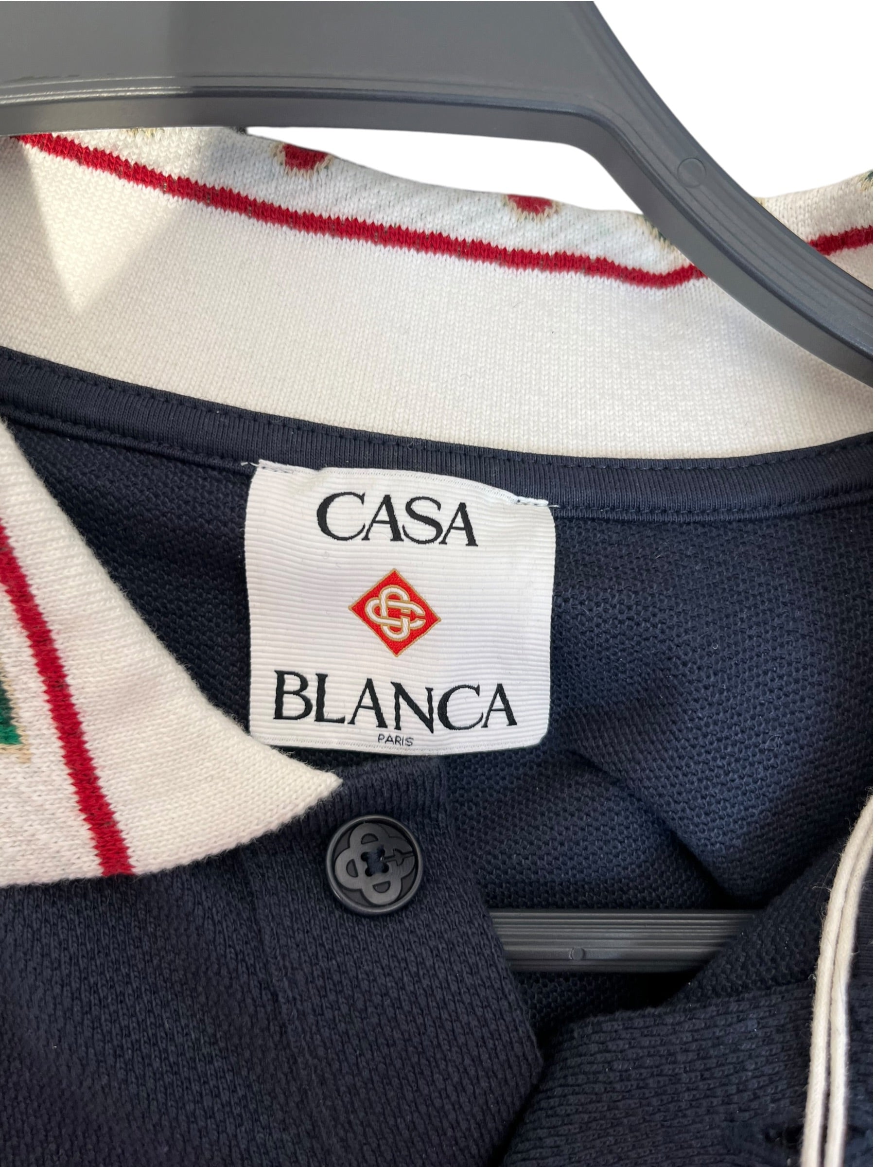 CASABLANCA/Polo Shirt/M/Cotton/NVY/LAUREL PIQUE view 3