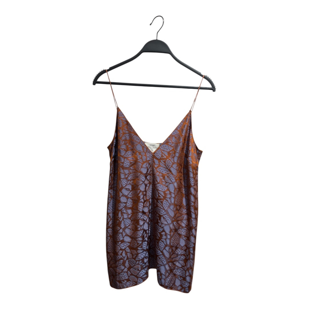 FORTE FORTE/T-Shirt/Floral Pattern/ORN/orange blue aop slip top view 1
