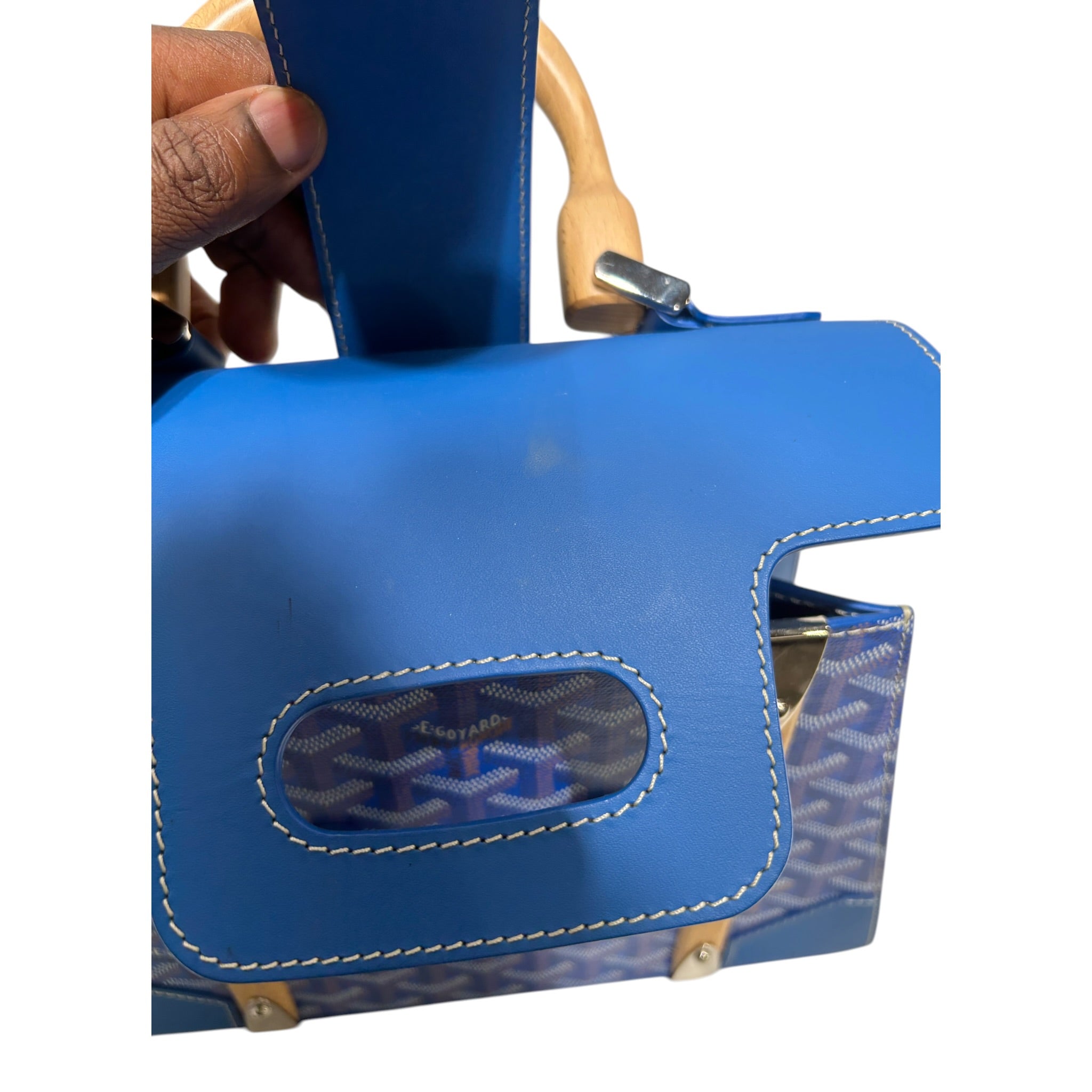 GOYARD/Hand Bag/All Over Print/Leather/BLU/ view 3