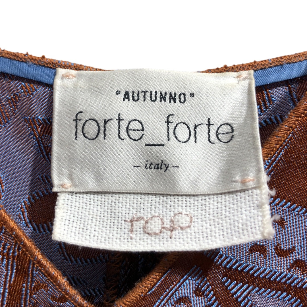 FORTE FORTE/T-Shirt/Floral Pattern/ORN/orange blue aop slip top view 3