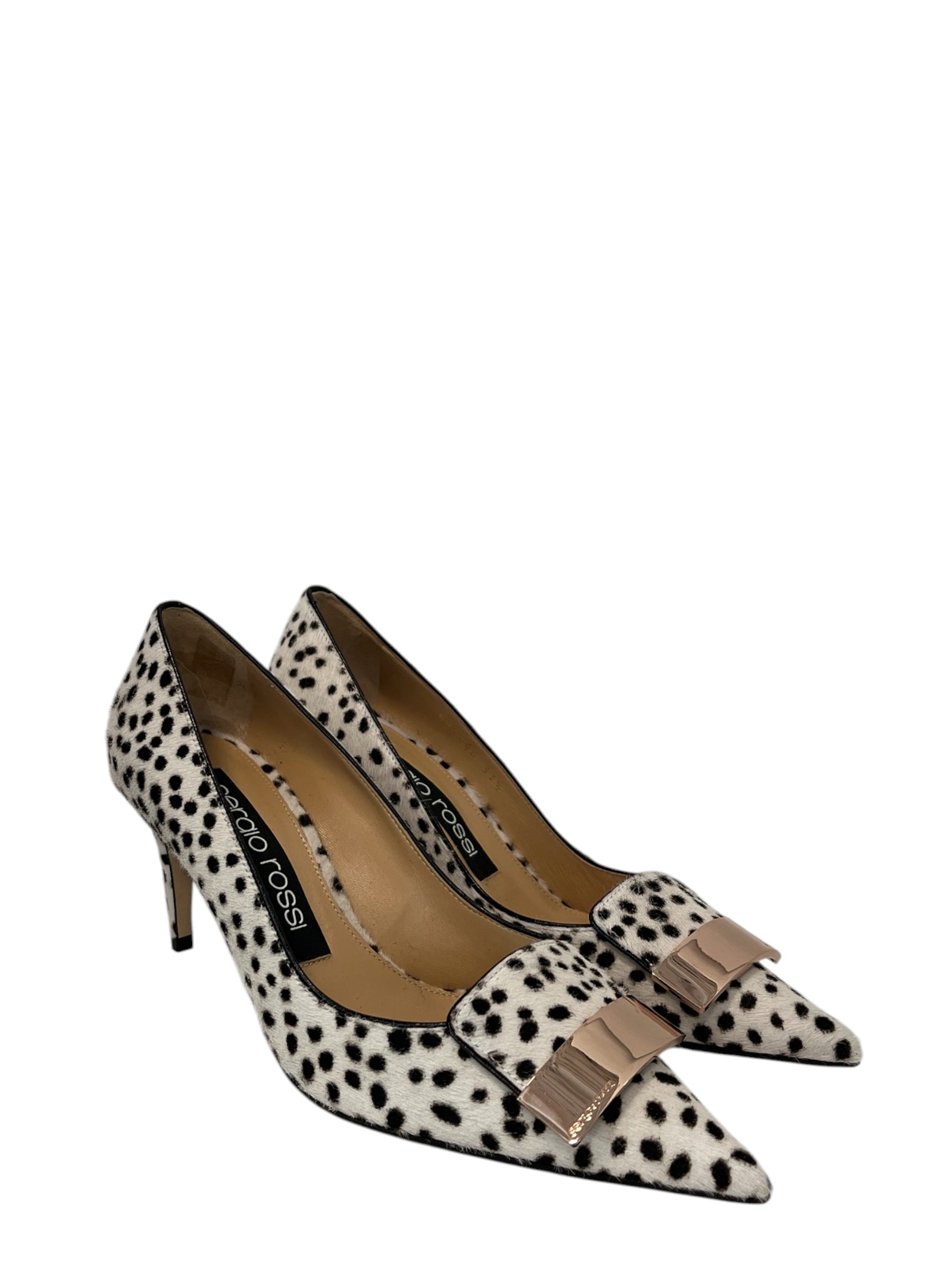 sergio rossi/Heels/EU 37.5/Animal Pattern/WHT/ROSEGLDTOPSPOTTEDPRNT view 1