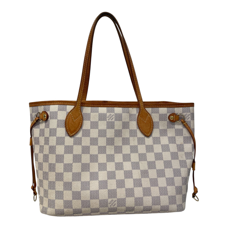 LOUIS VUITTON/Tote Bag/S/Monogram/Leather/WHT/Neverfull PM Damier Azur