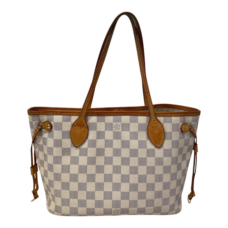 LOUIS VUITTON/Tote Bag/S/Monogram/Leather/WHT/Neverfull PM Damier Azur
