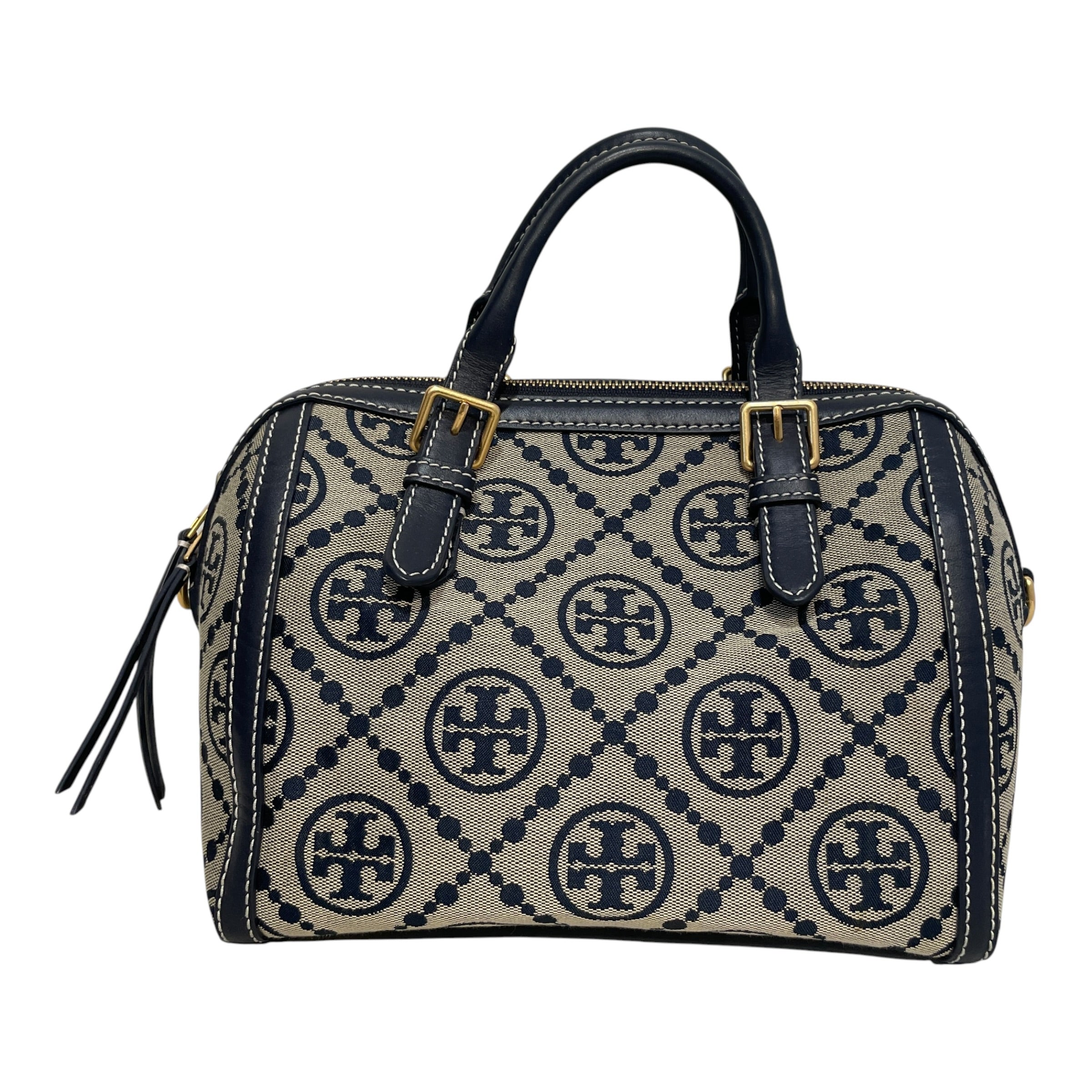 TORY BURCH/Boston Bag/Monogram/Cotton/NVY/T Jacquard view 3