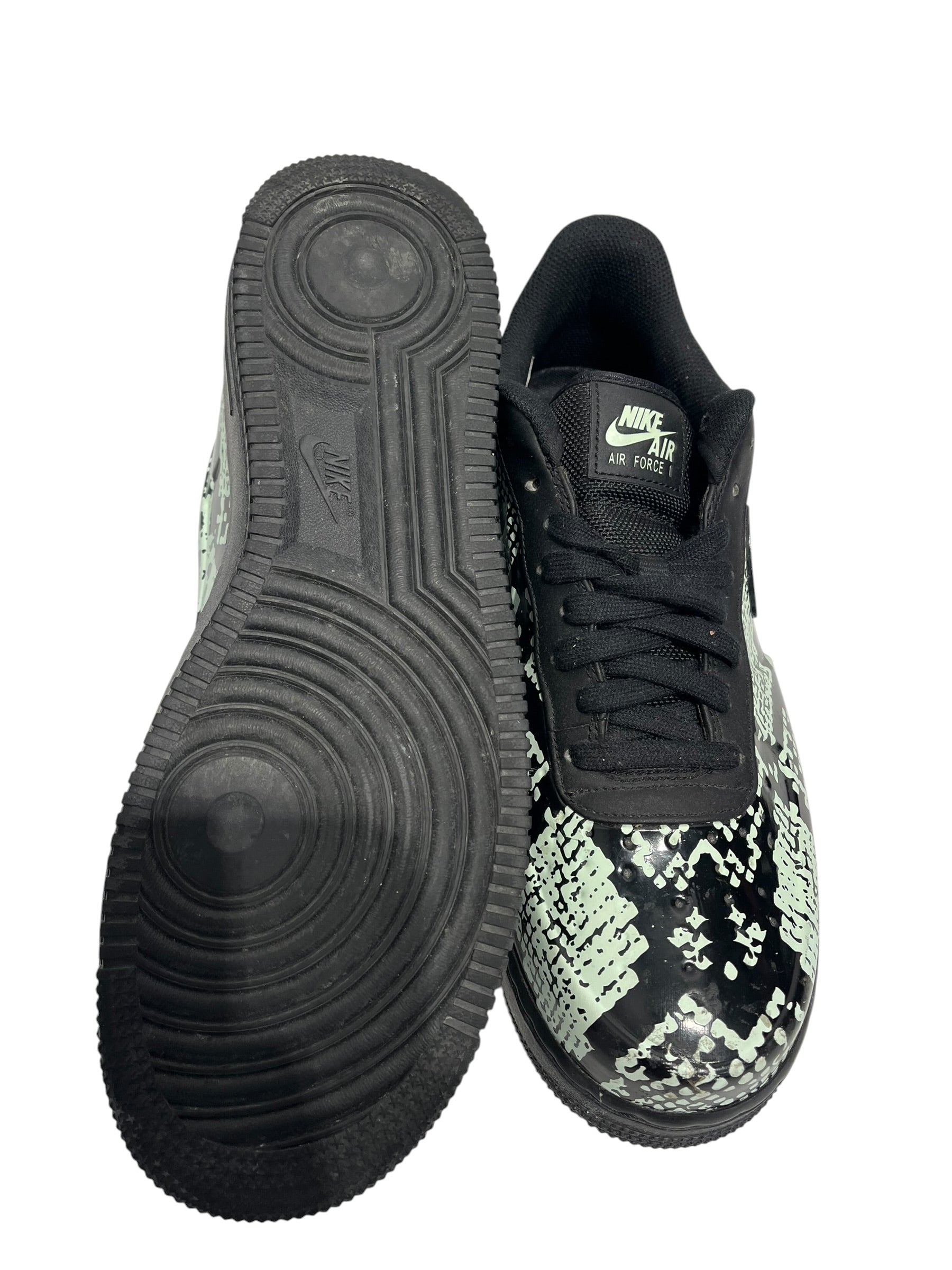 NIKE/AIR FORCE 1 FOAMPOSITE PRO CUP/Low-Sneakers/US 10/Animal Pattern/Leather/BLK/AJ3664-300 view 6