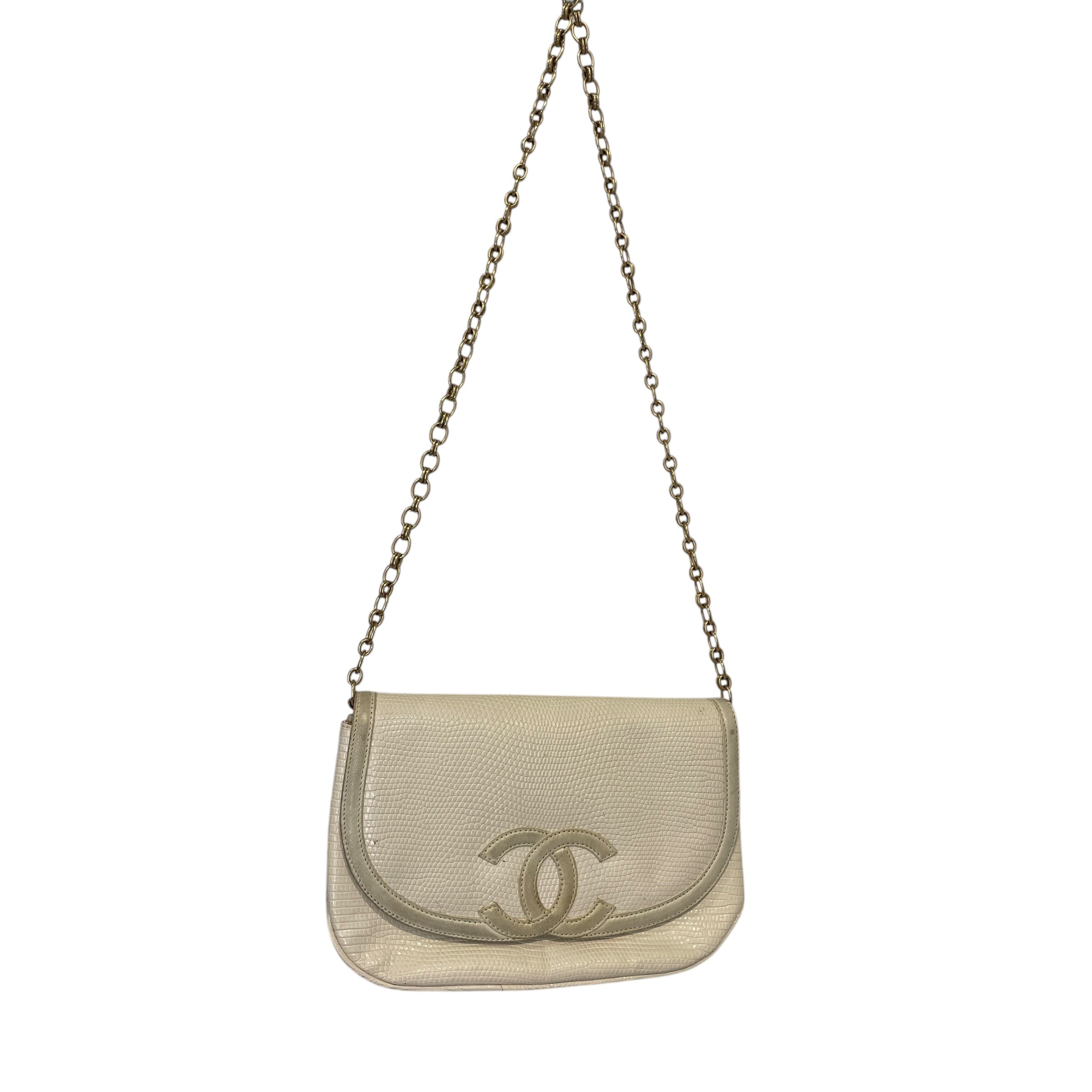 CHANEL/Cross Body Bag/Leather/CRM/Large Double C Flap view 1