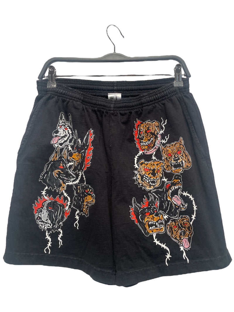 WARREN LOTAS/Shorts/S/Cotton/BLK/Graphic/Dogs Graphic