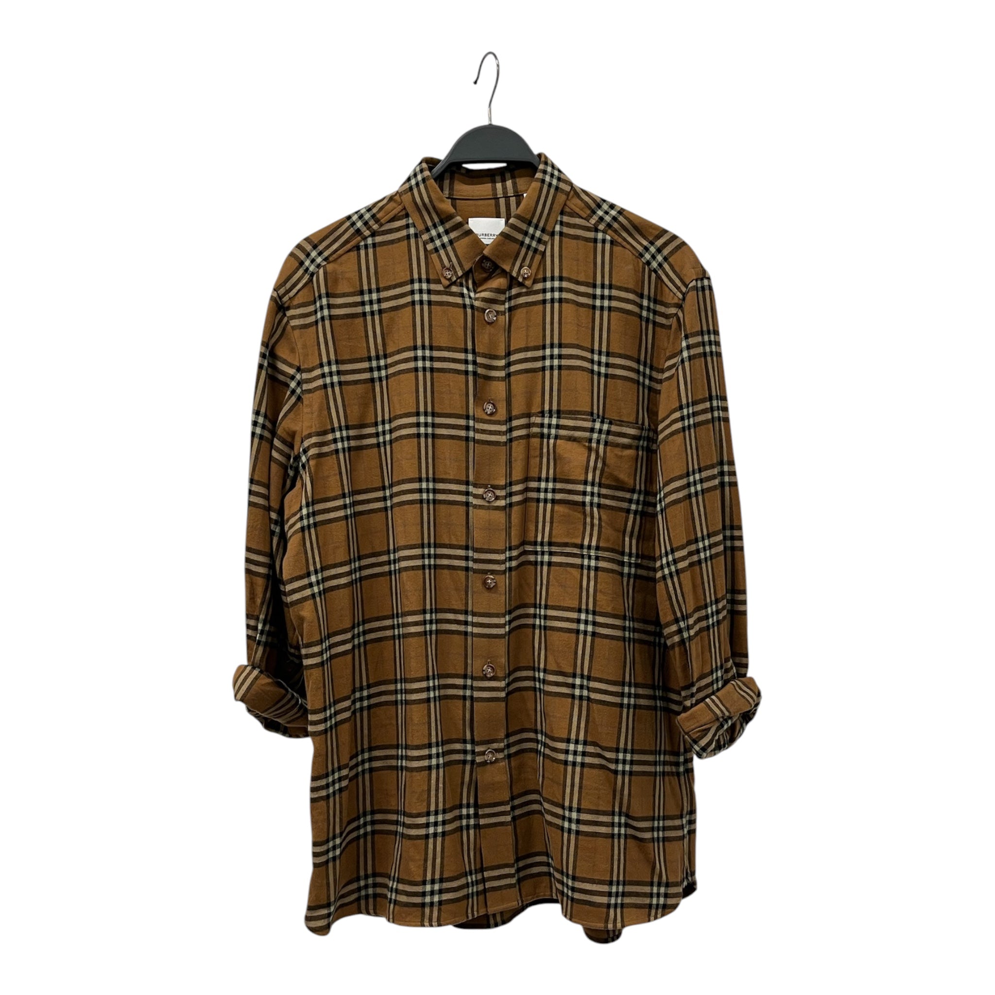 BURBERRY LONDON/LS Shirt/XL/Cotton/CML/Plaid/CAMEL COLOR BUTTON DOWN view 1