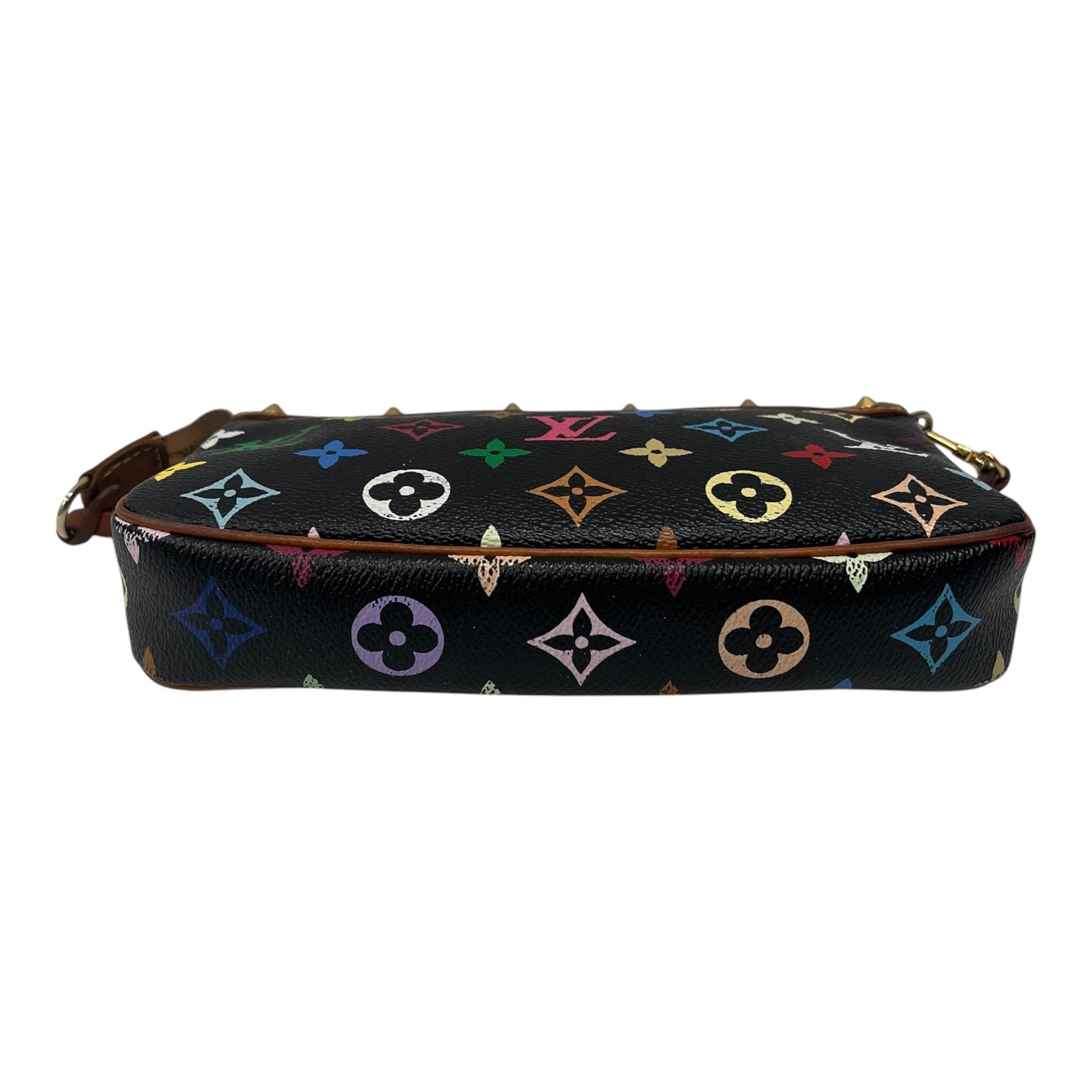 LOUIS VUITTON/Hand Bag/Monogram/Leather/BLK/Murakami Multicolore Pochette view 3