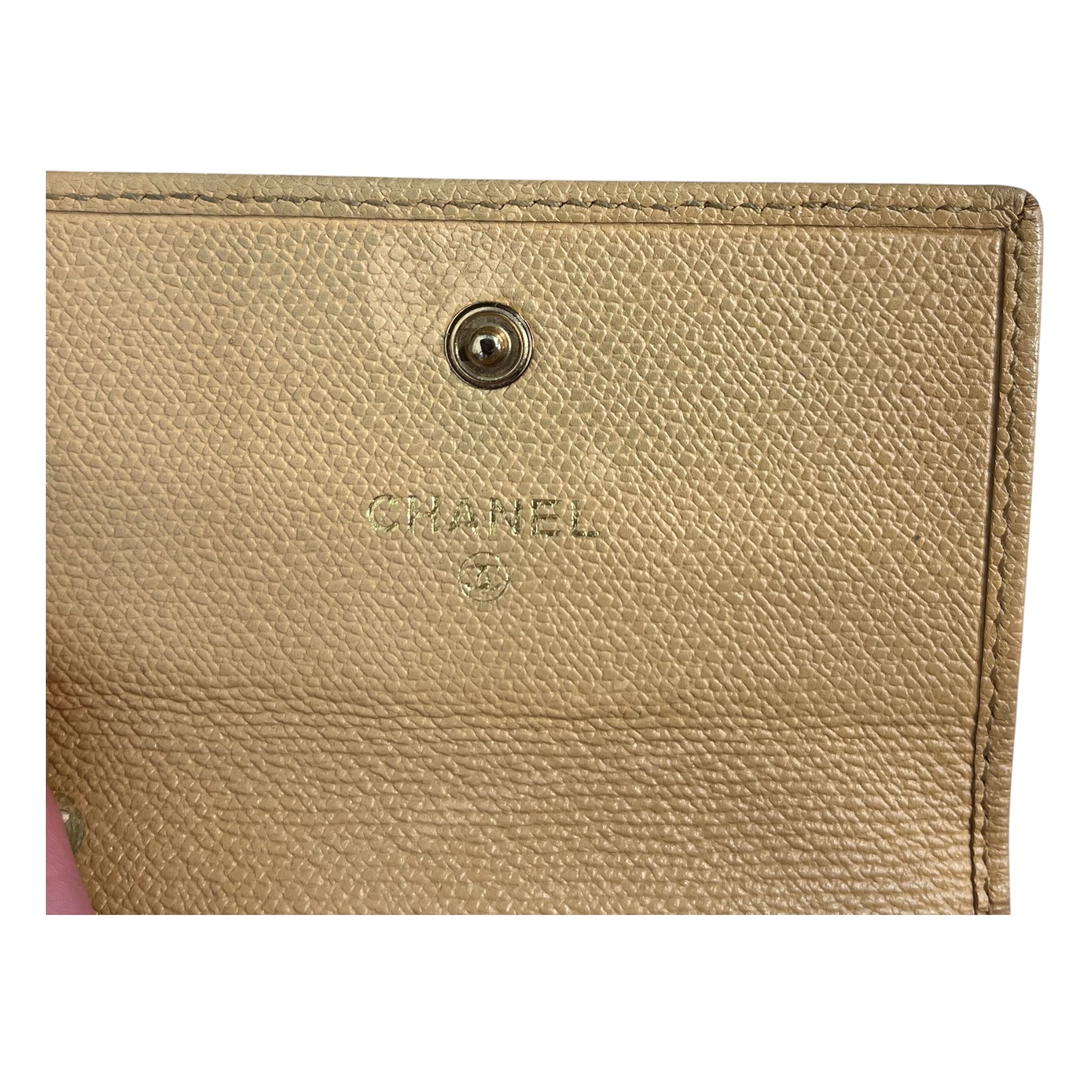 CHANEL/Wallet/Leather/BEG/L's/Caviar dbl flap compact wallet view 4