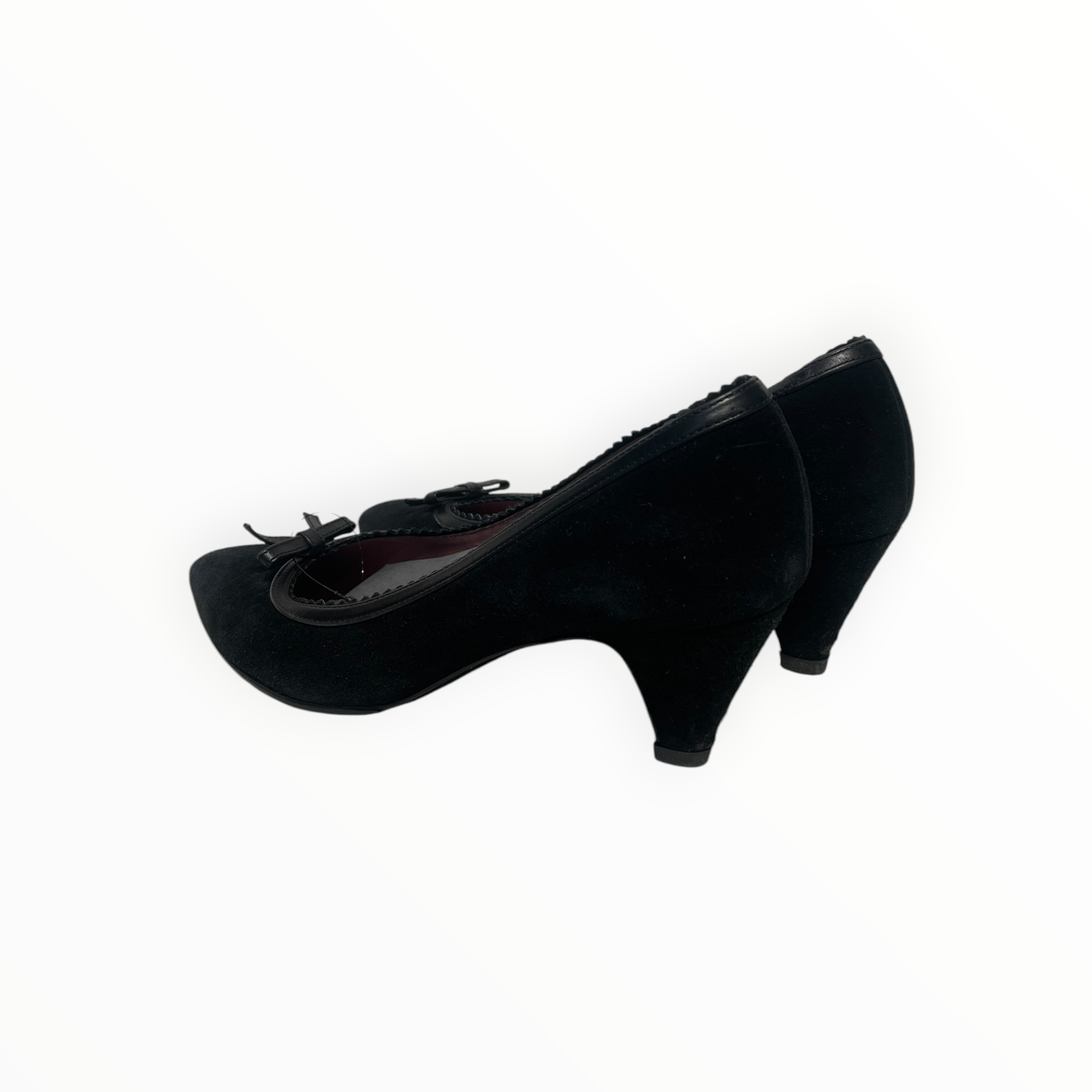 MIU MIU/Heels/EU 35.5/Suede/BLK/LOW BOW HEELS view 2