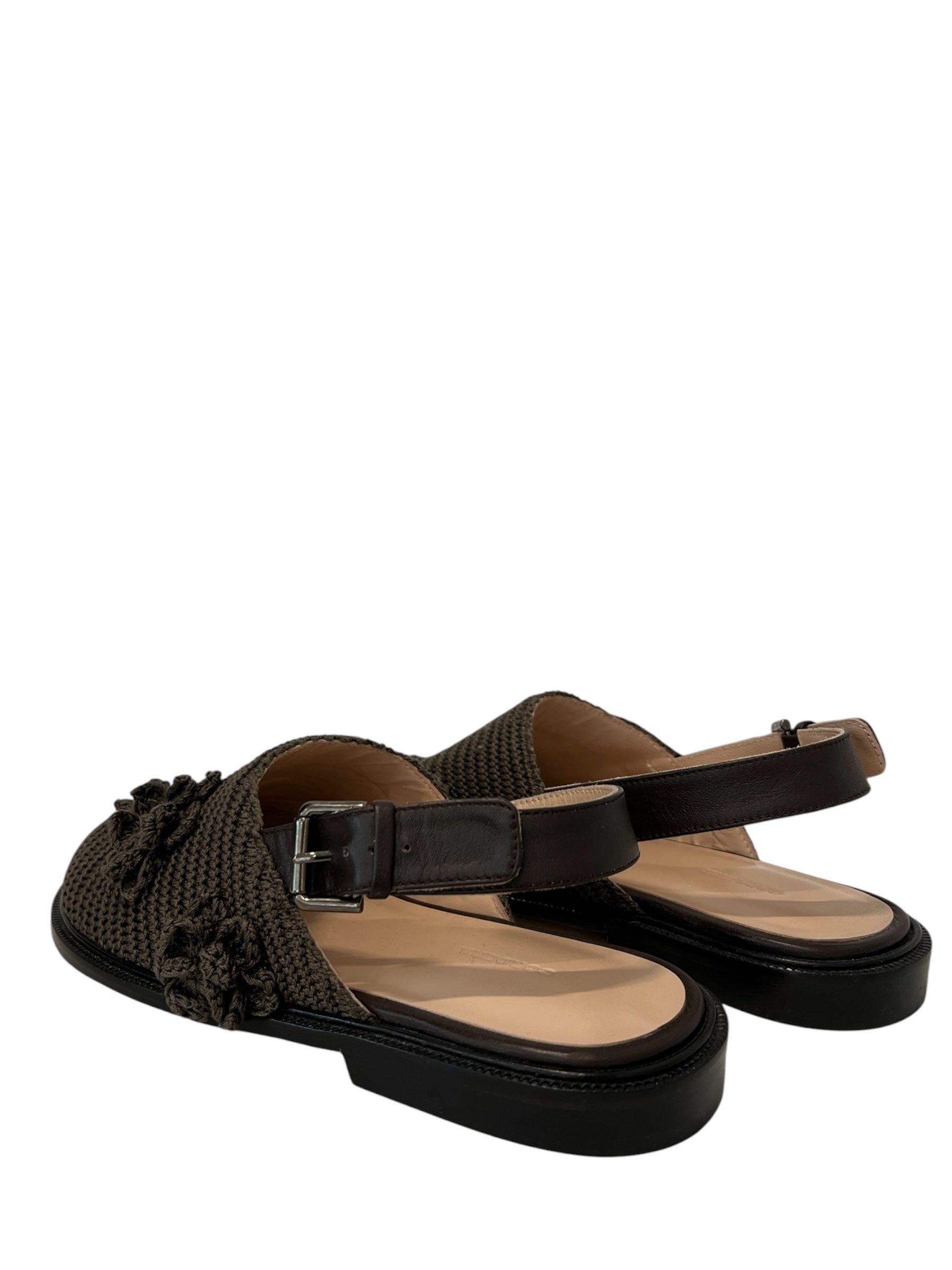 MONICA CORDERA/Sandals/EU 36/Cotton/GRY/KNITFLOWERSLINGBACK view 2