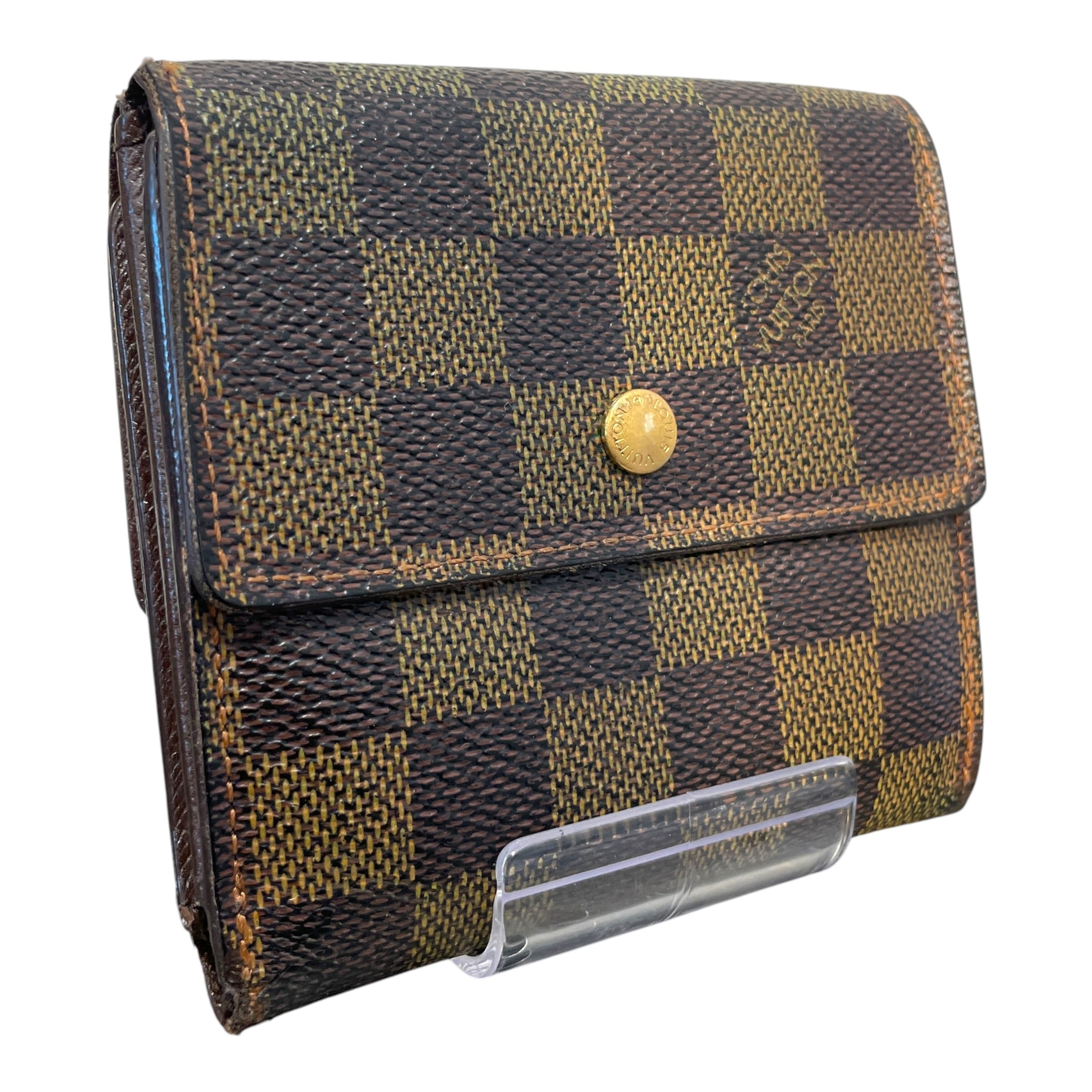 LOUIS VUITTON/Trifold Wallet/Monogram/Leather/BRW/L's/Damier Ebene Elise Wallet view 1