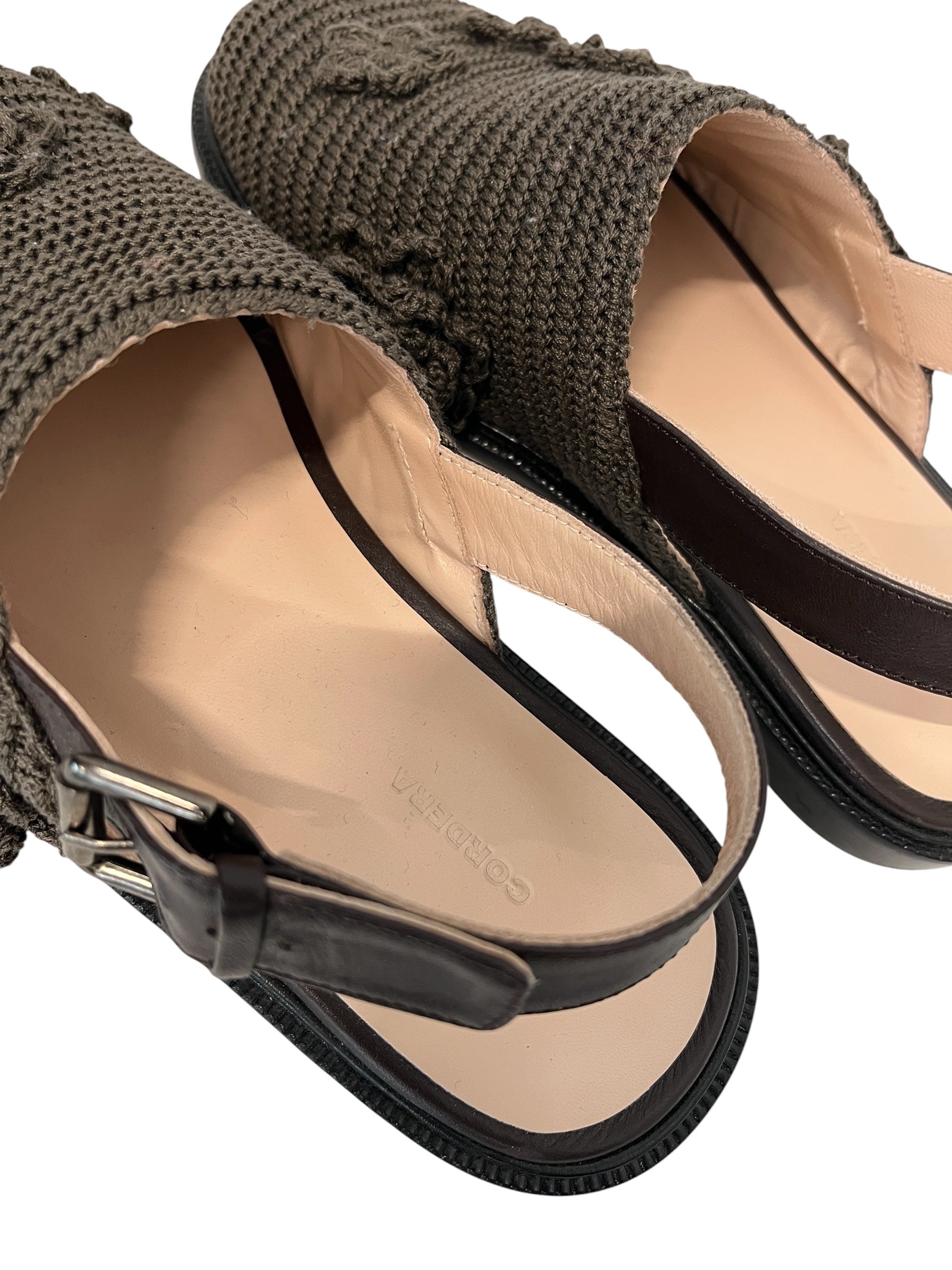 MONICA CORDERA/Sandals/EU 36/Cotton/GRY/KNITFLOWERSLINGBACK view 3