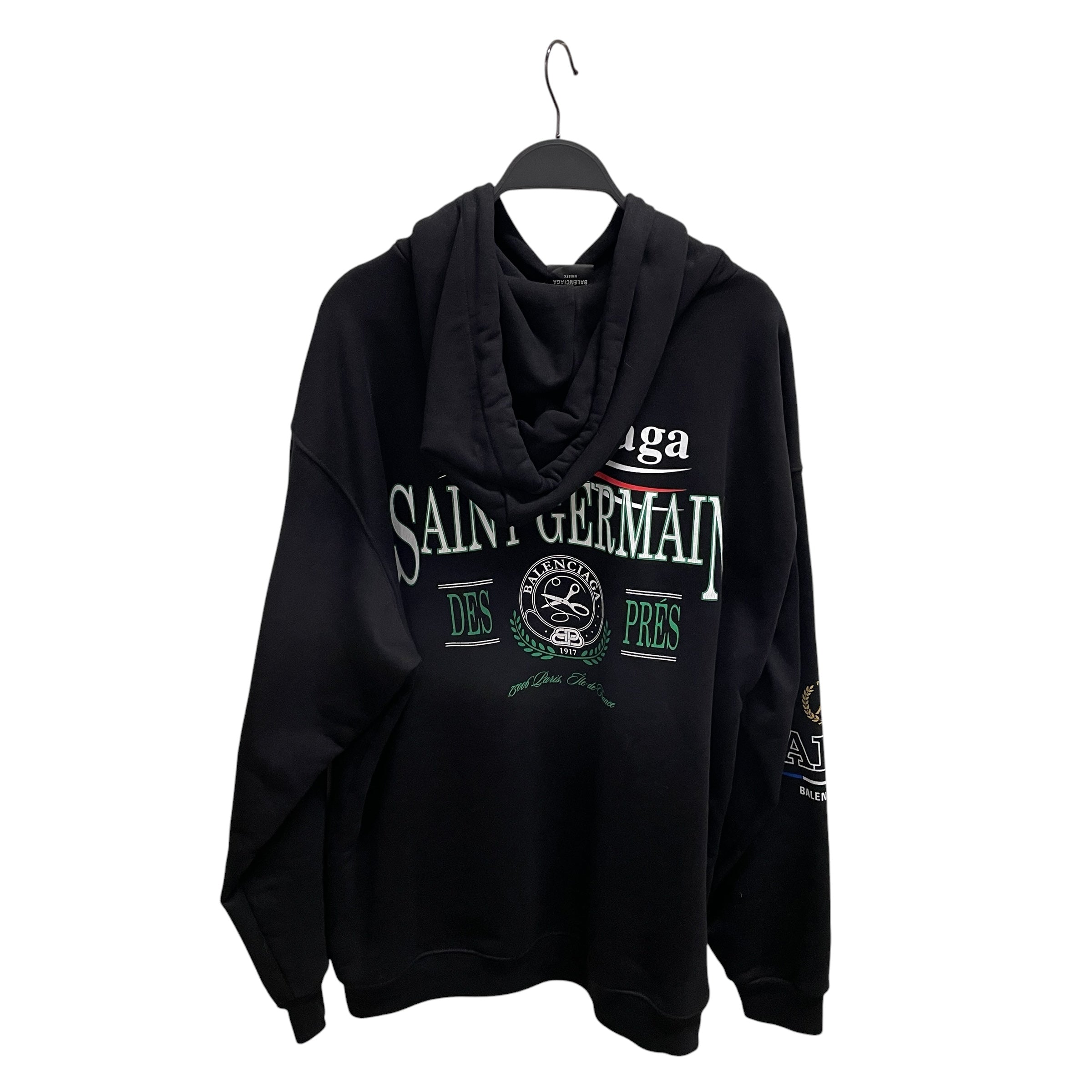 BALENCIAGA/Hoodie/M/Graphic/Cotton/BLK/political overlayer view 2