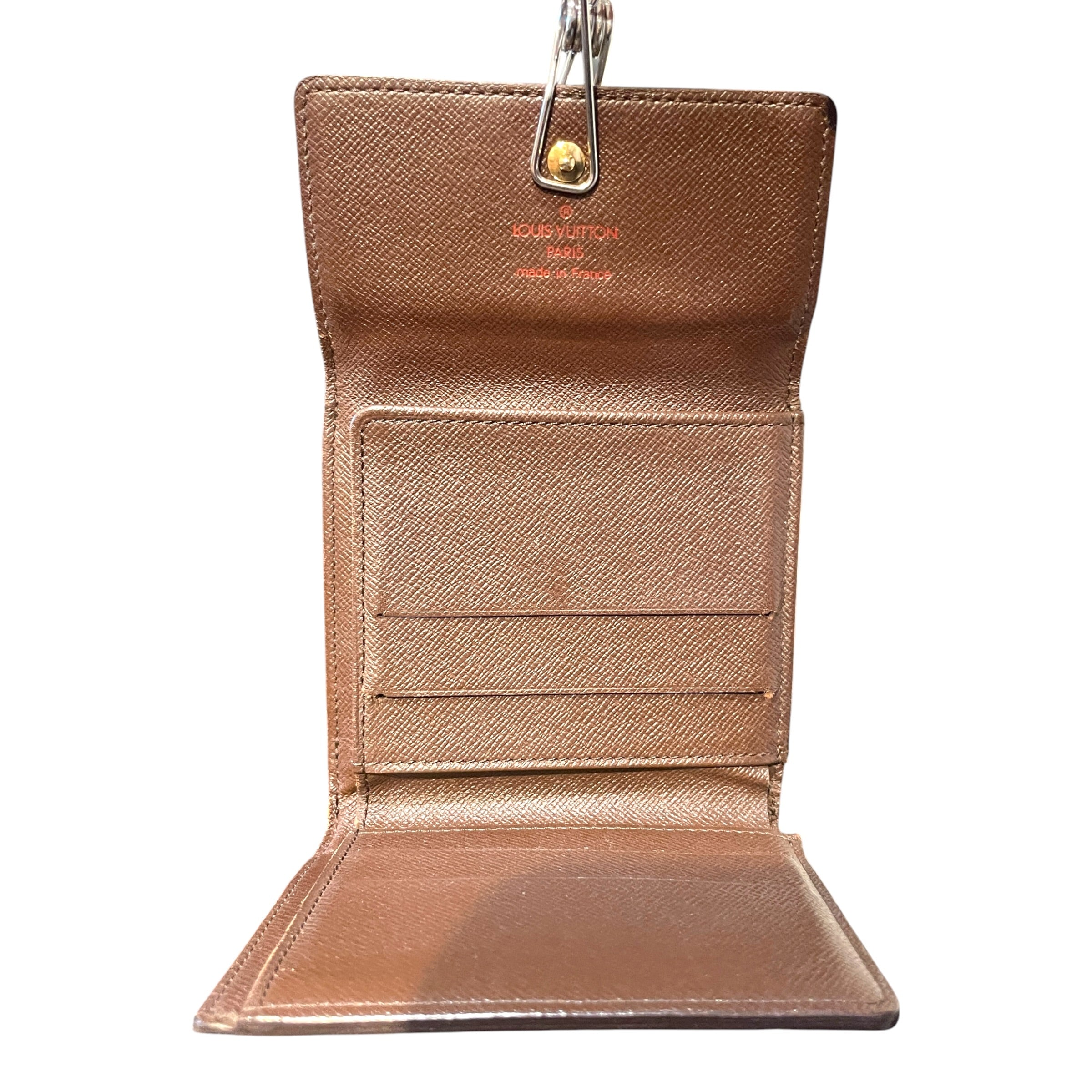 LOUIS VUITTON/Trifold Wallet/Monogram/Leather/BRW/L's/Damier Ebene Elise Wallet view 4