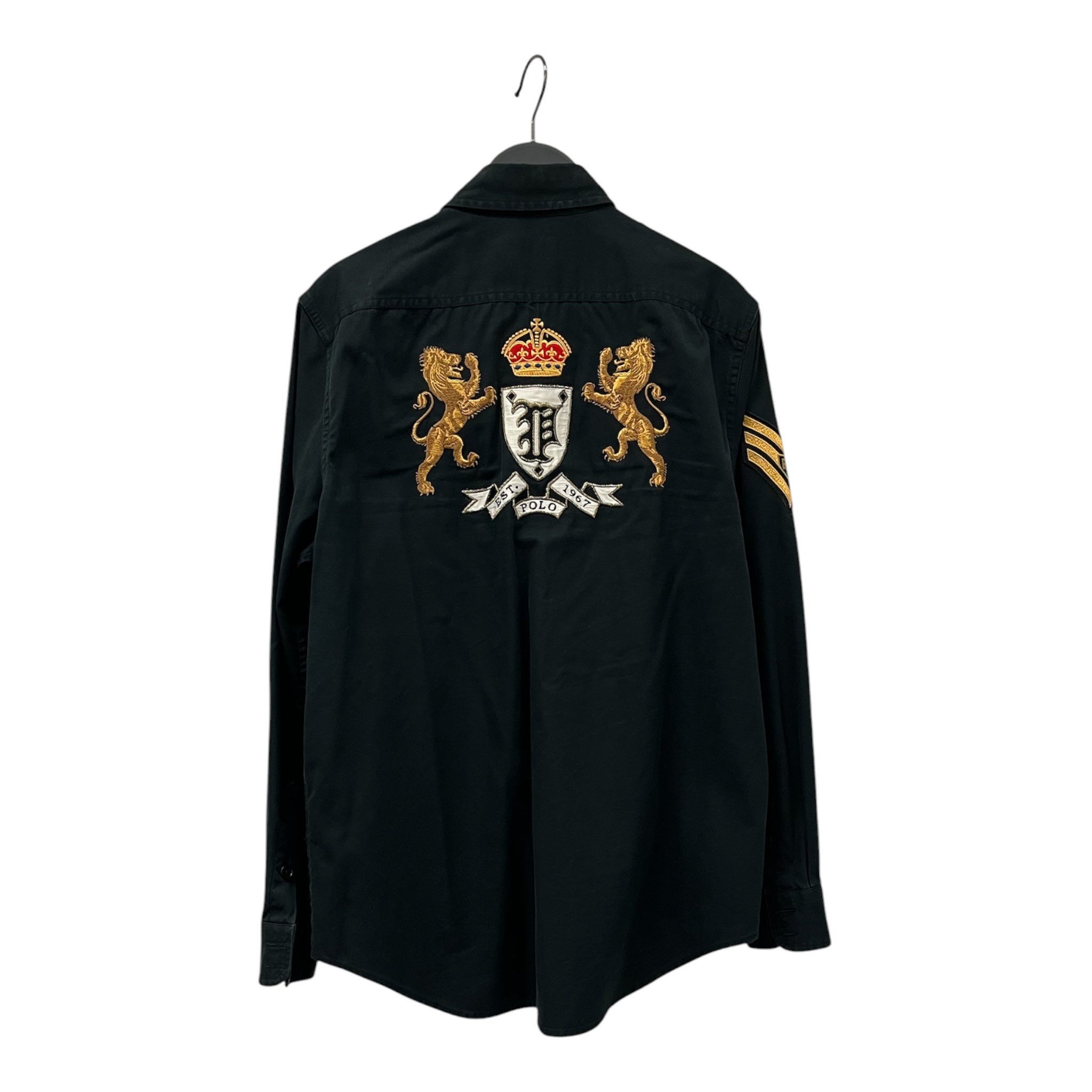 POLO RALPH LAUREN/Shirt/M/Cotton/BLK/PATCHES view 2