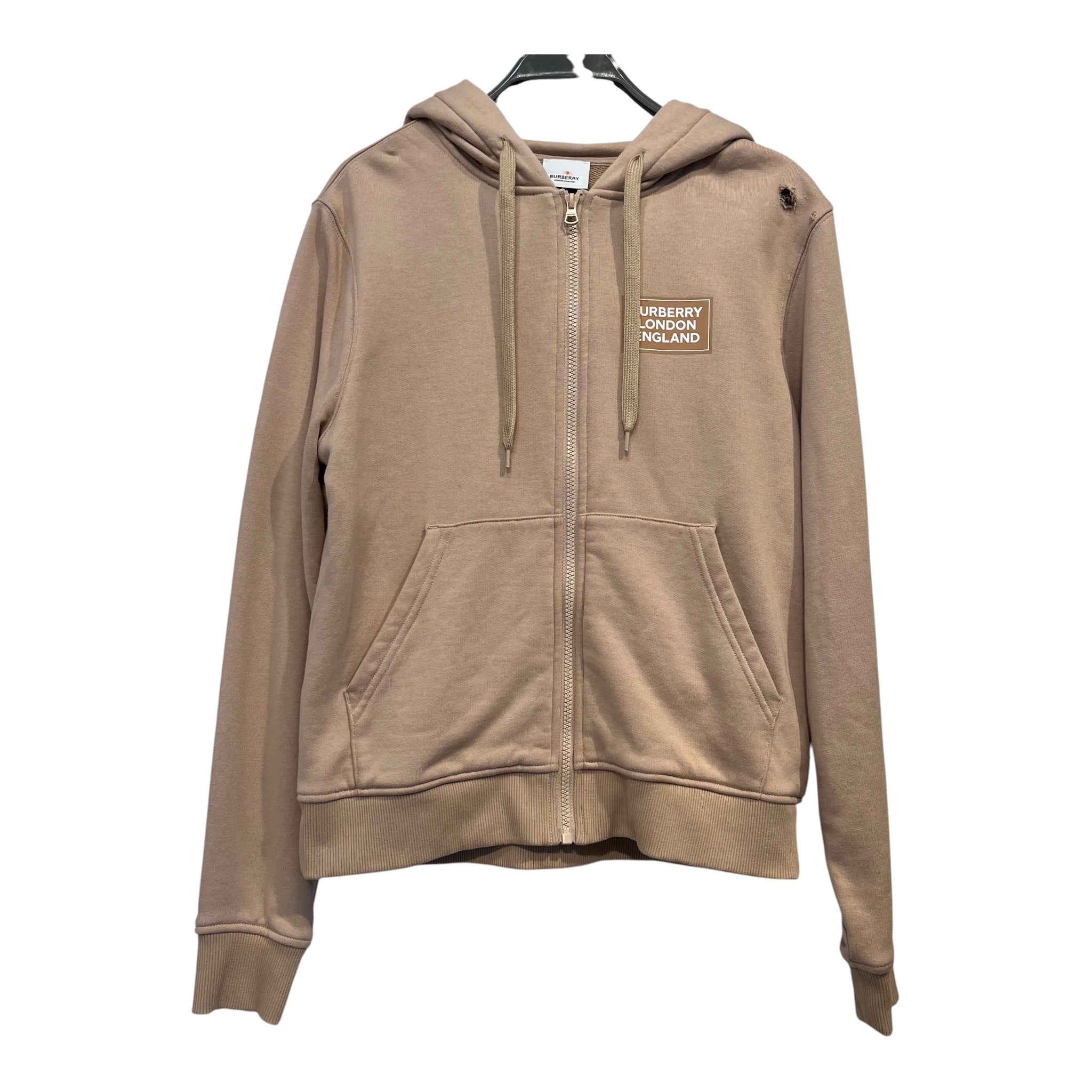 BURBERRY LONDON/Zip Up Hoodie/XS/Cotton/BEG/KEIRA LOGO HOODIE view 1