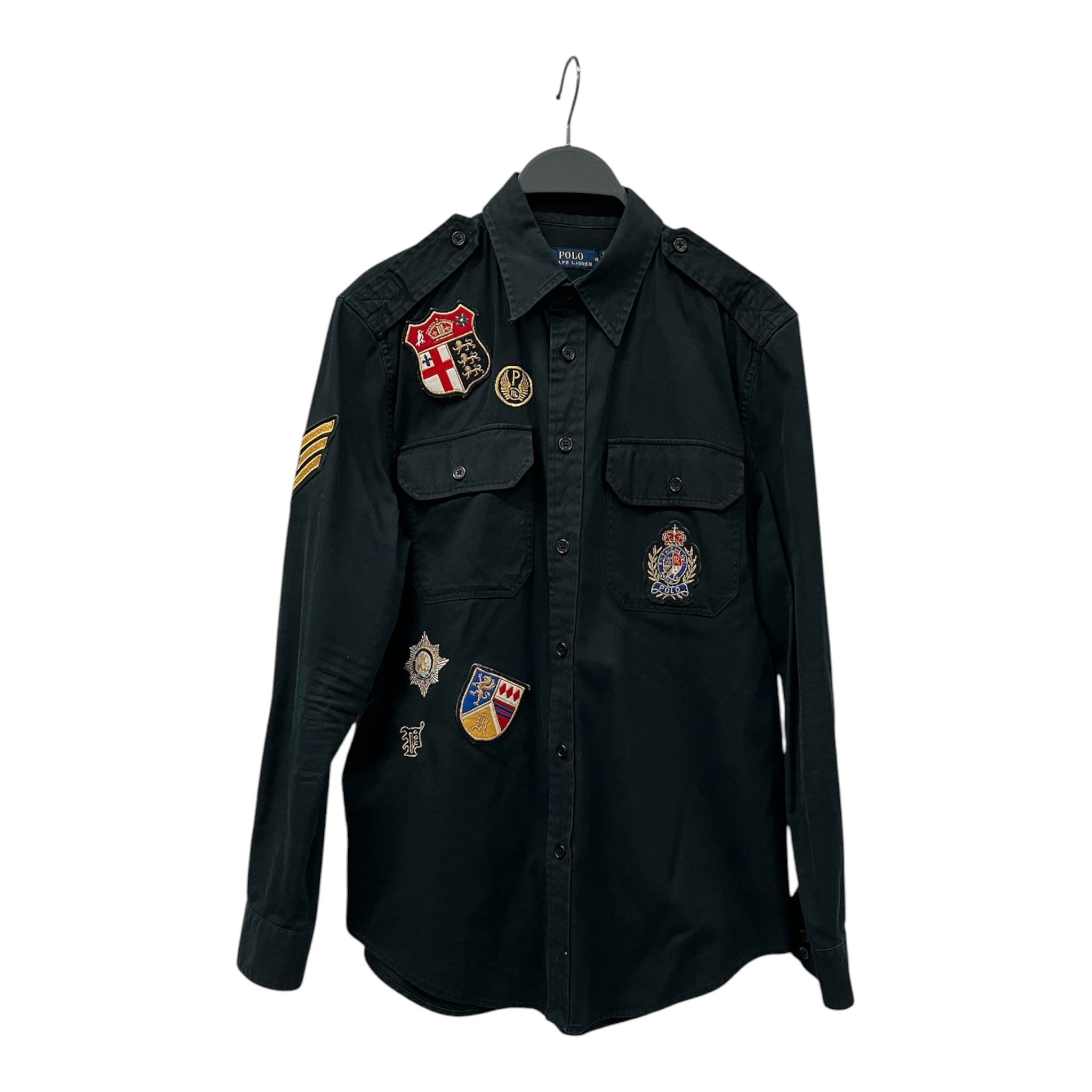 POLO RALPH LAUREN/Shirt/M/Cotton/BLK/PATCHES view 1