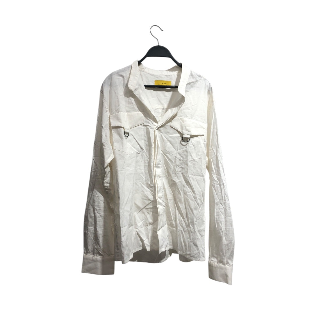 PYER MOSS/LS Shirt/L/Cotton/WHT/button up w/ rings on pockets view 1