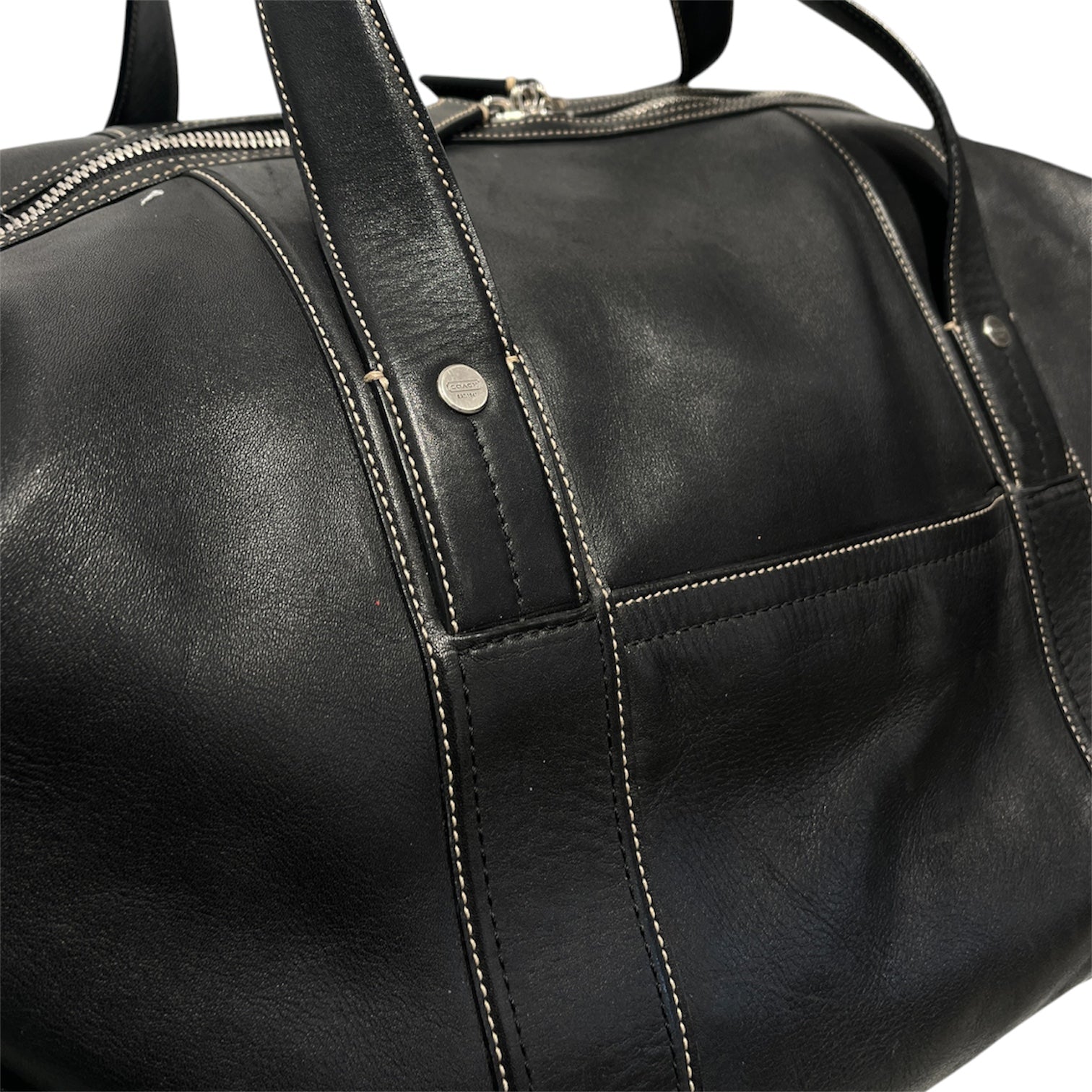 COACH/Luggage/Leather/BLK/Jumbo Duffle view 6