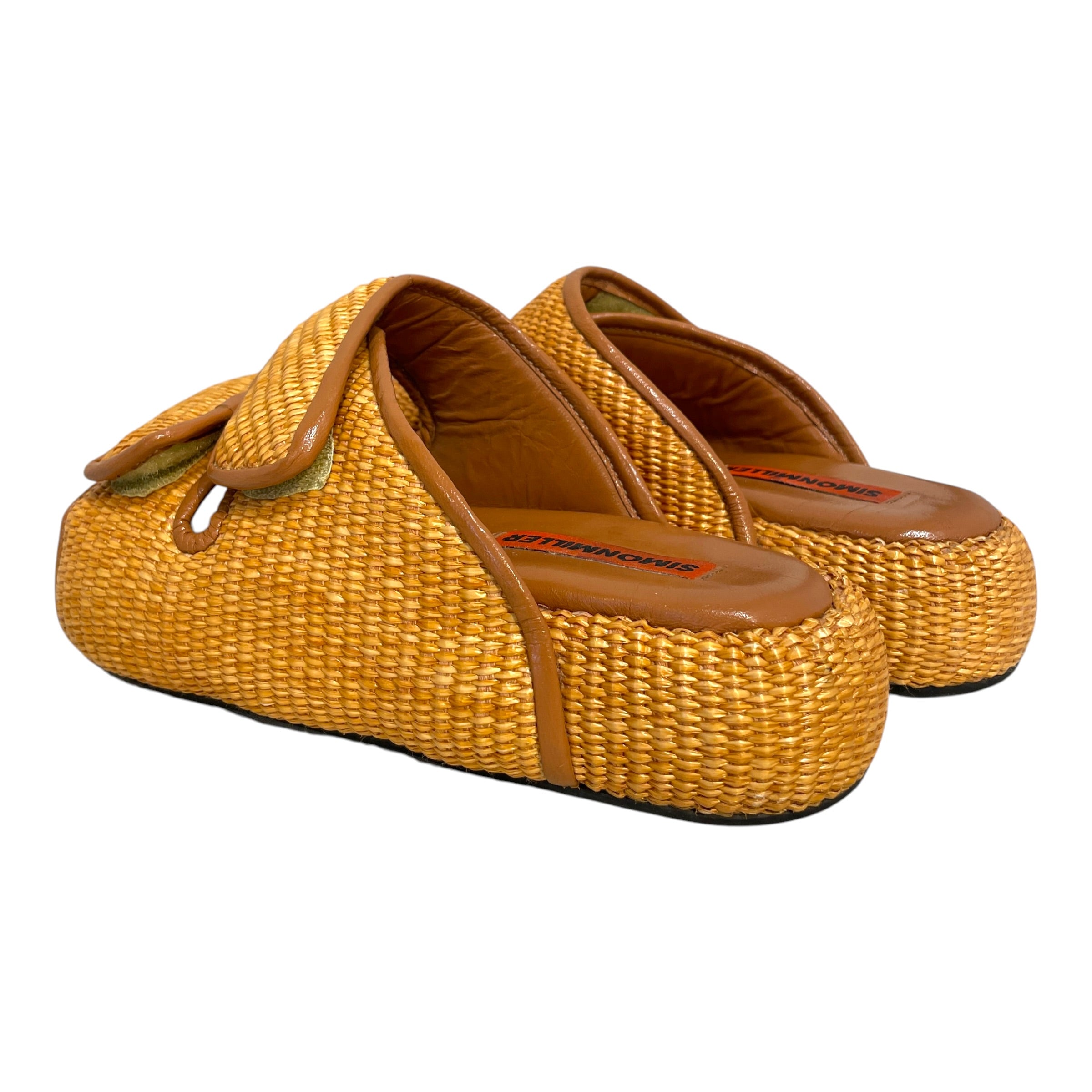 SIMON MILLER/Sandals/EU 38/Leather/BEG/Slip-on/Cro Platform Slide Sandal view 3