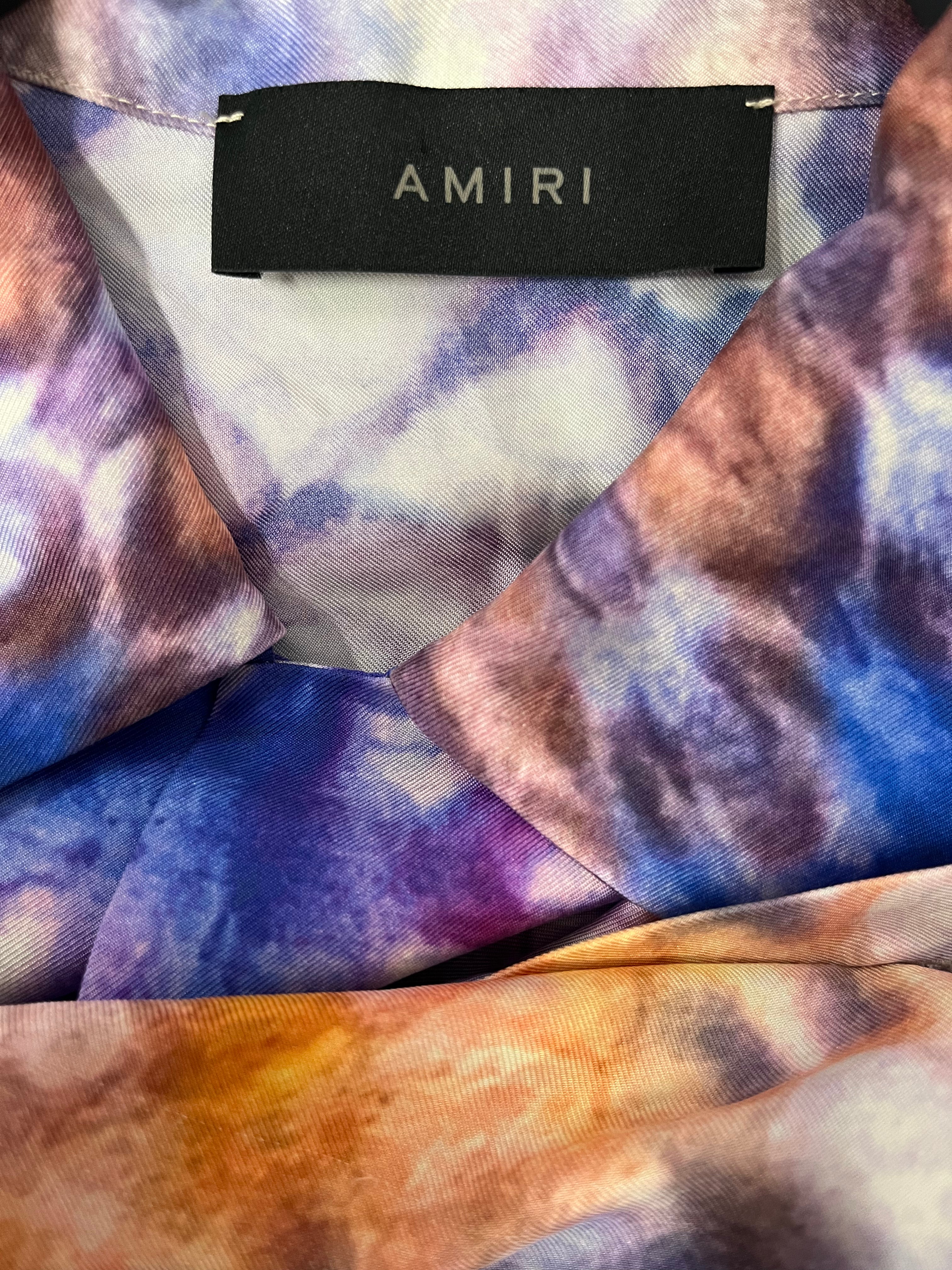 AMIRI/SS Shirt/XXL/Silk/MLT/All Over Print/TIE DYE SILK BOWLING SHIRT view 3