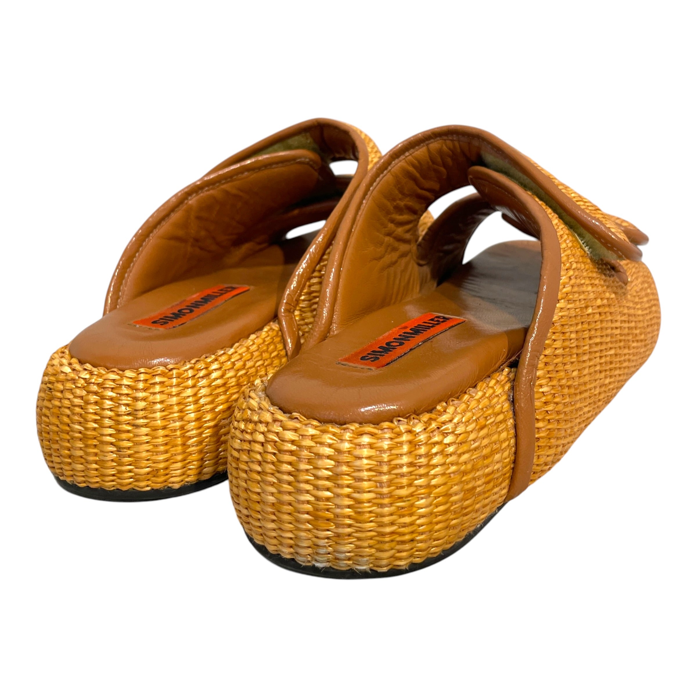 SIMON MILLER/Sandals/EU 38/Leather/BEG/Slip-on/Cro Platform Slide Sandal view 2