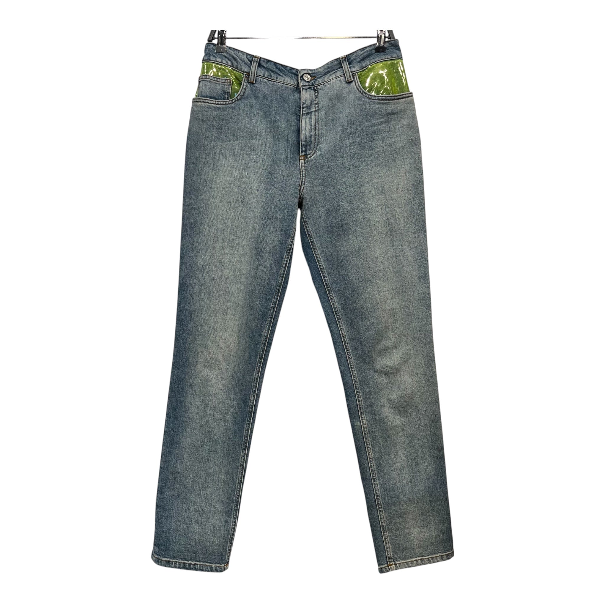 JEREMY SCOTT/Bottoms/8/Denim/BLU/neon pvc accent jeans view 1