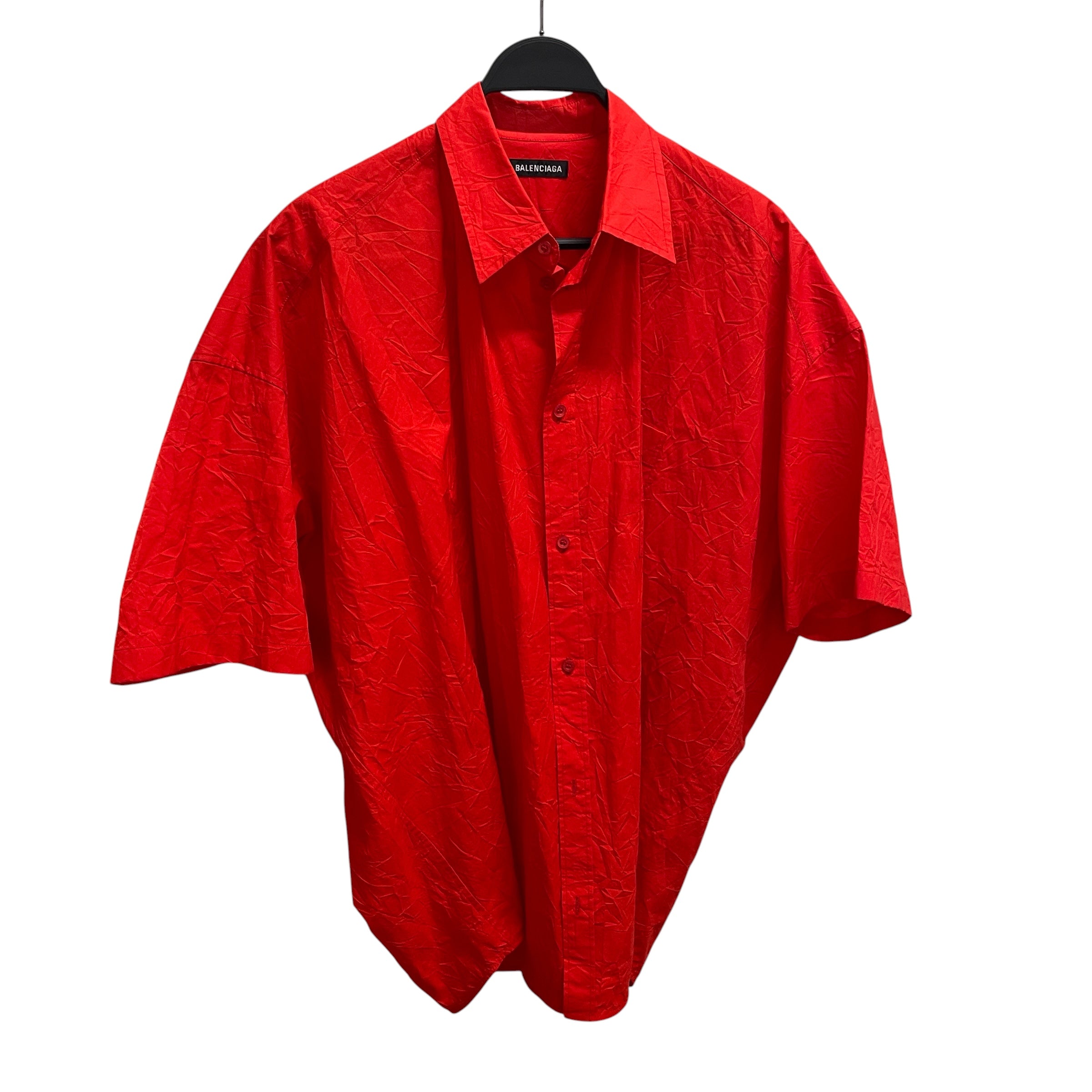 BALENCIAGA/SS Shirt/39/Cotton/RED/balenciaga pckt fnt logo view 1