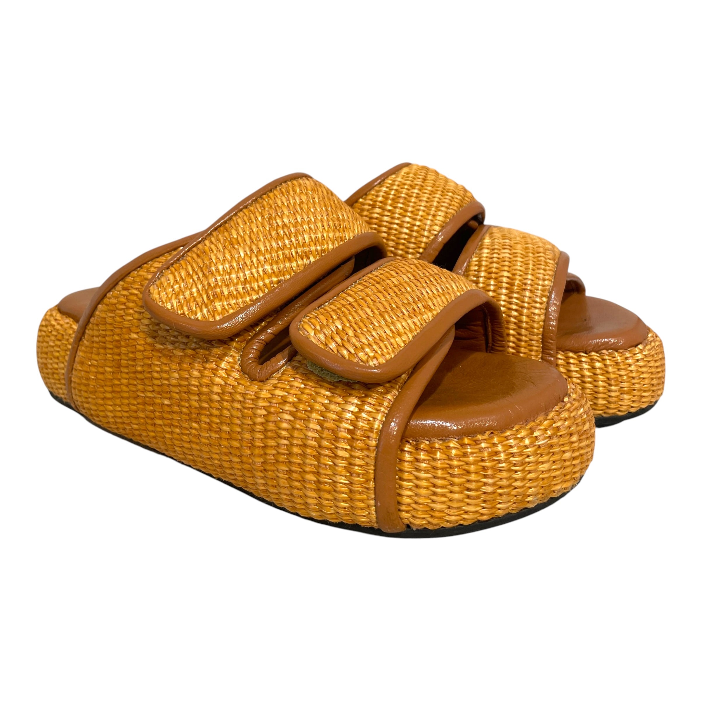 SIMON MILLER/Sandals/EU 38/Leather/BEG/Slip-on/Cro Platform Slide Sandal view 1