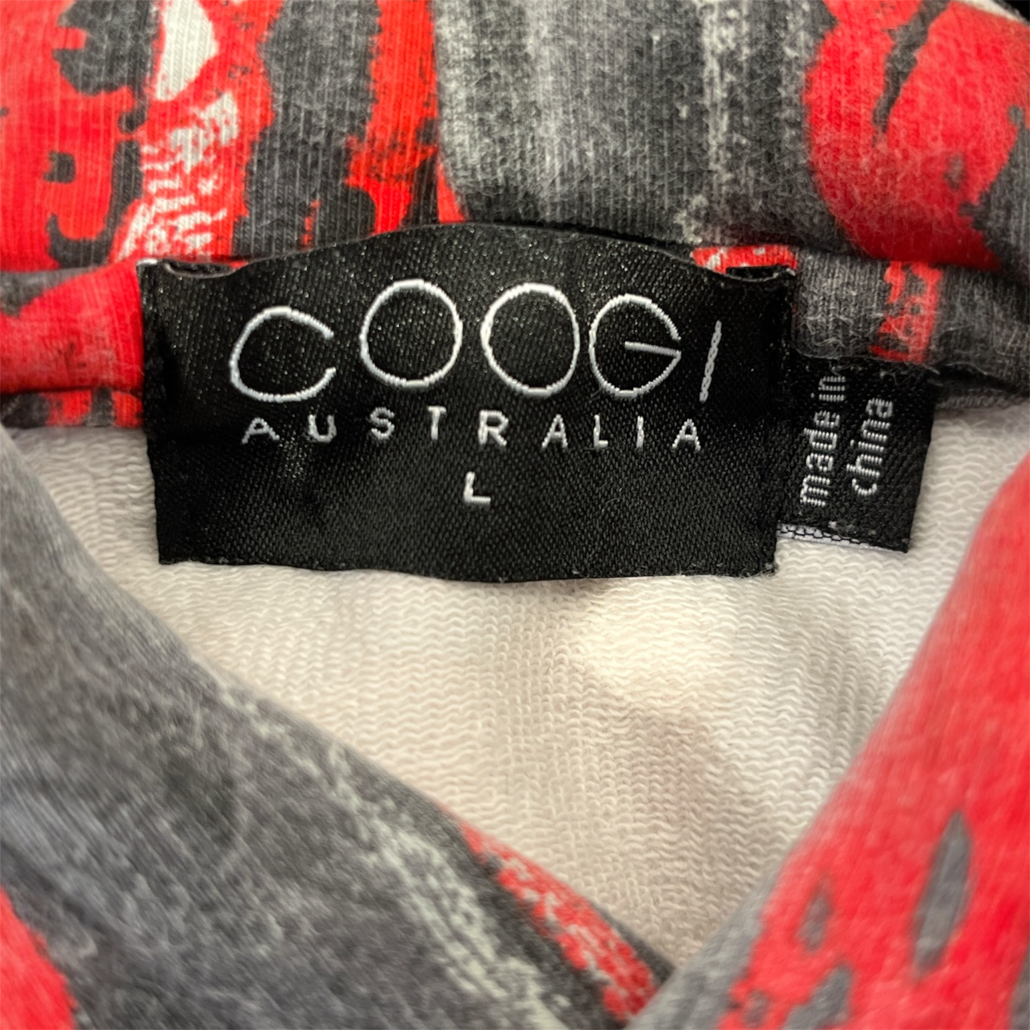 COOGI/Hoodie/L/Stripe/Cotton/RED/RED & GREY PATTERN view 3