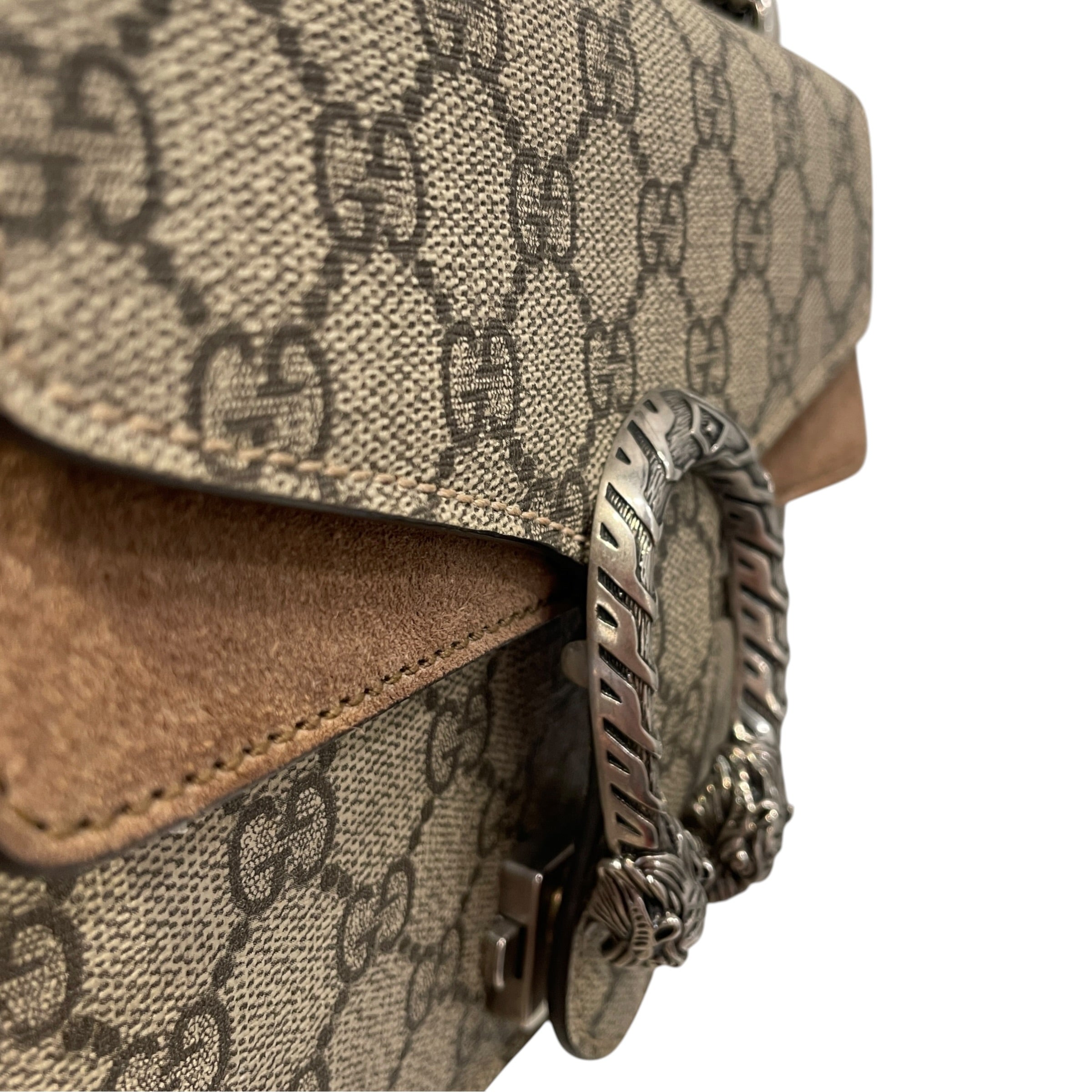 GUCCI/Cross Body Bag/Monogram/Suede/BEG/mini dionysus gg supreme cnvs view 6