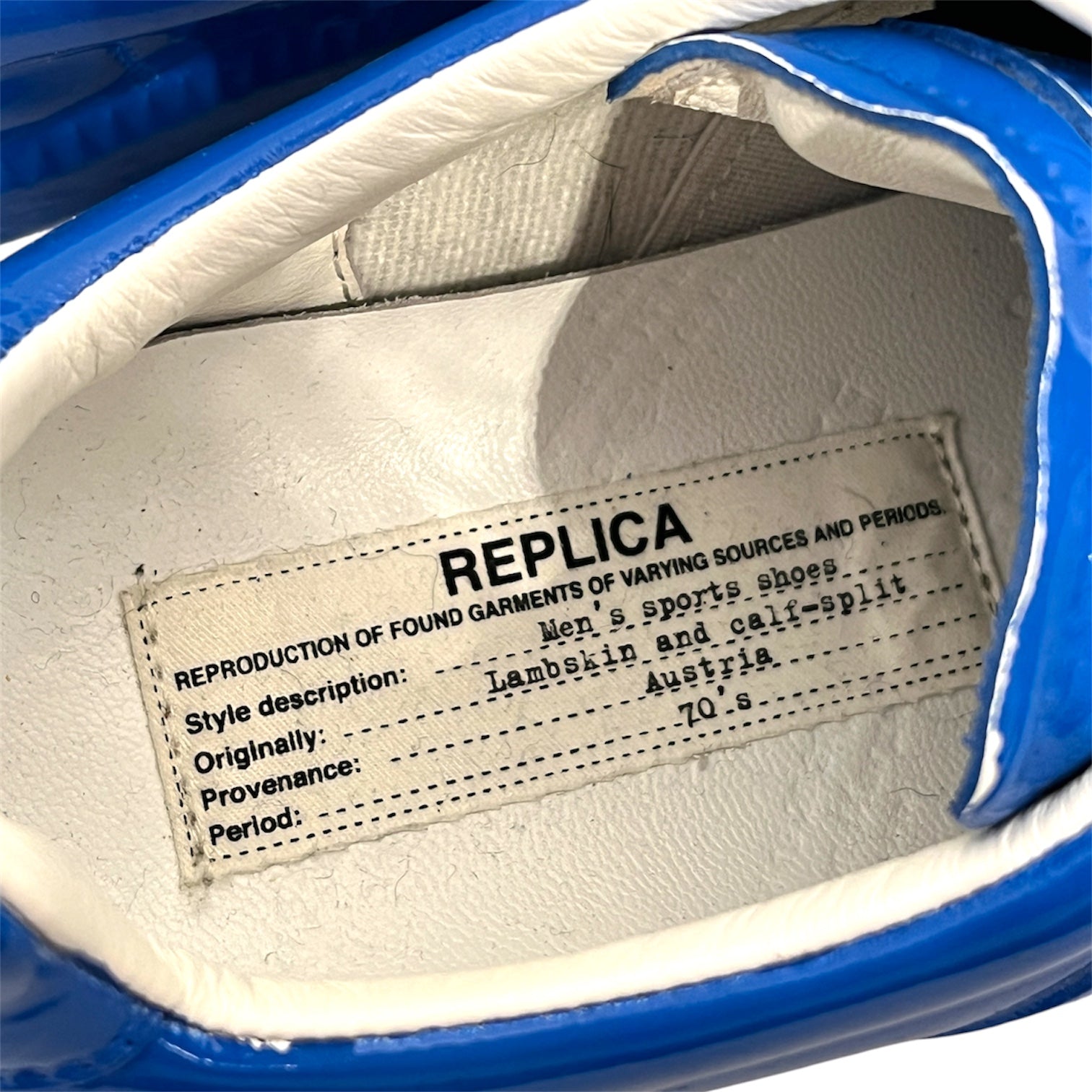 Maison Margiela/Low-Sneakers/EU 38/BLU/replica/ blue dipped leather/ view 3