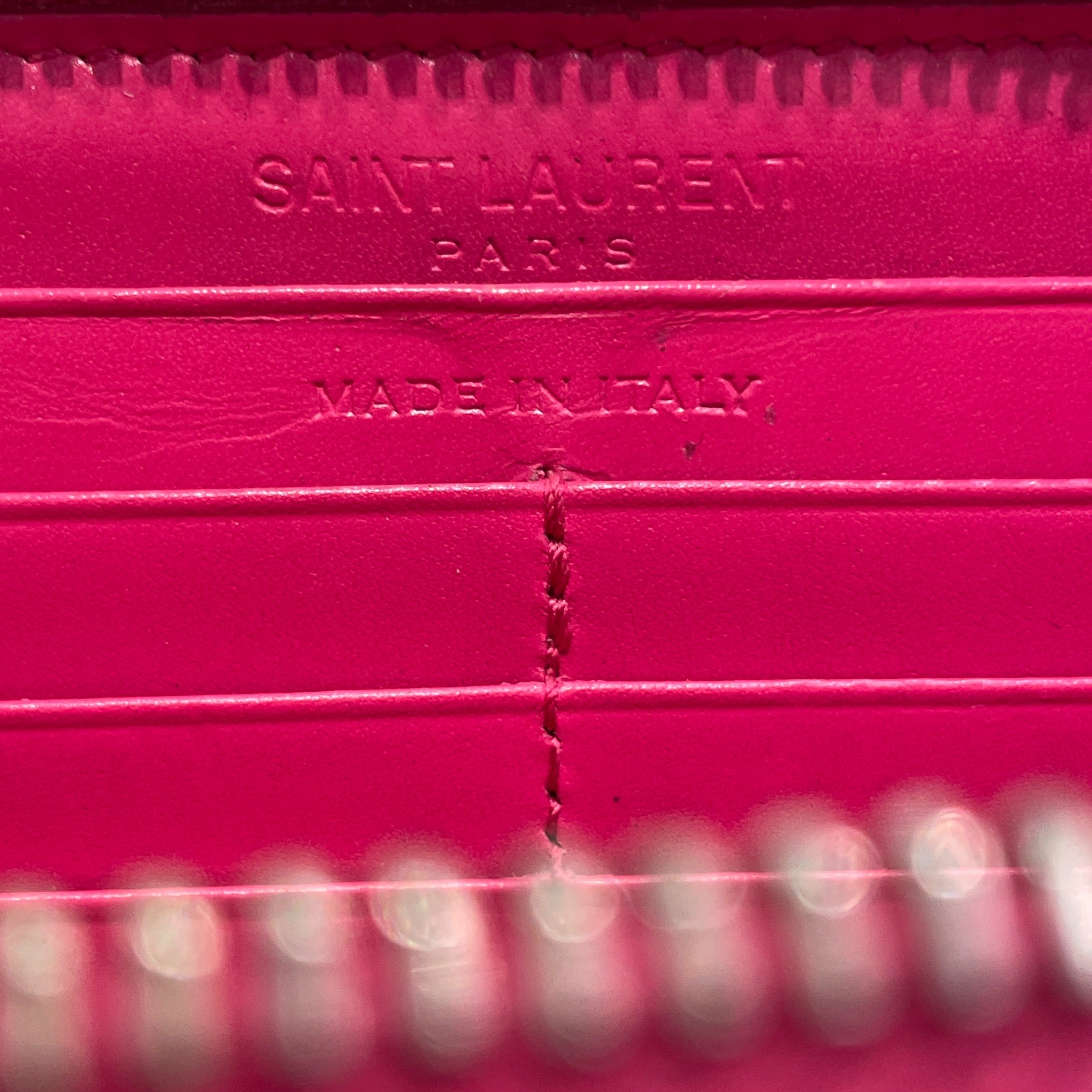 SAINT LAURENT/Wallet/Leather/PNK/L's/gold logo view 3