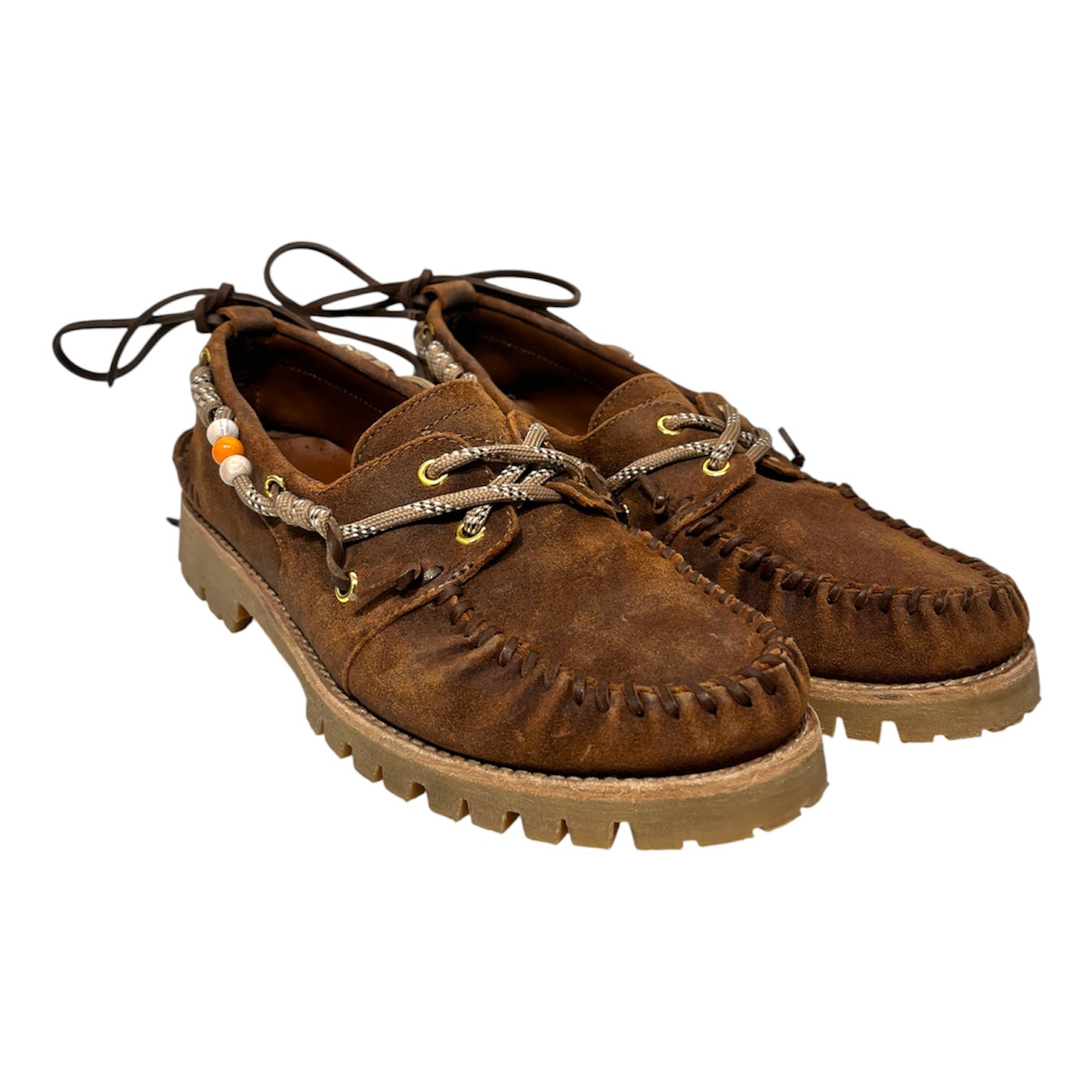 GOLDEN GOOSE/Deck Shoes/EU 41/BRW/waxed suede beaded loafers view 1