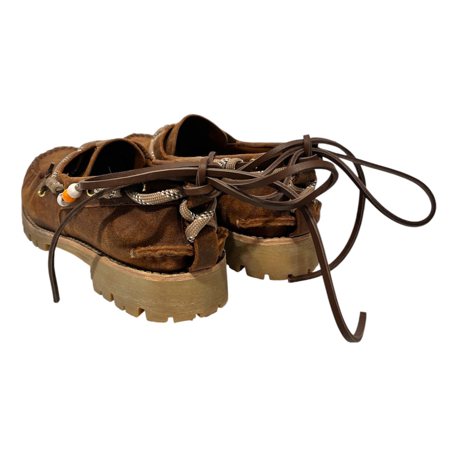 GOLDEN GOOSE/Deck Shoes/EU 41/BRW/waxed suede beaded loafers view 2