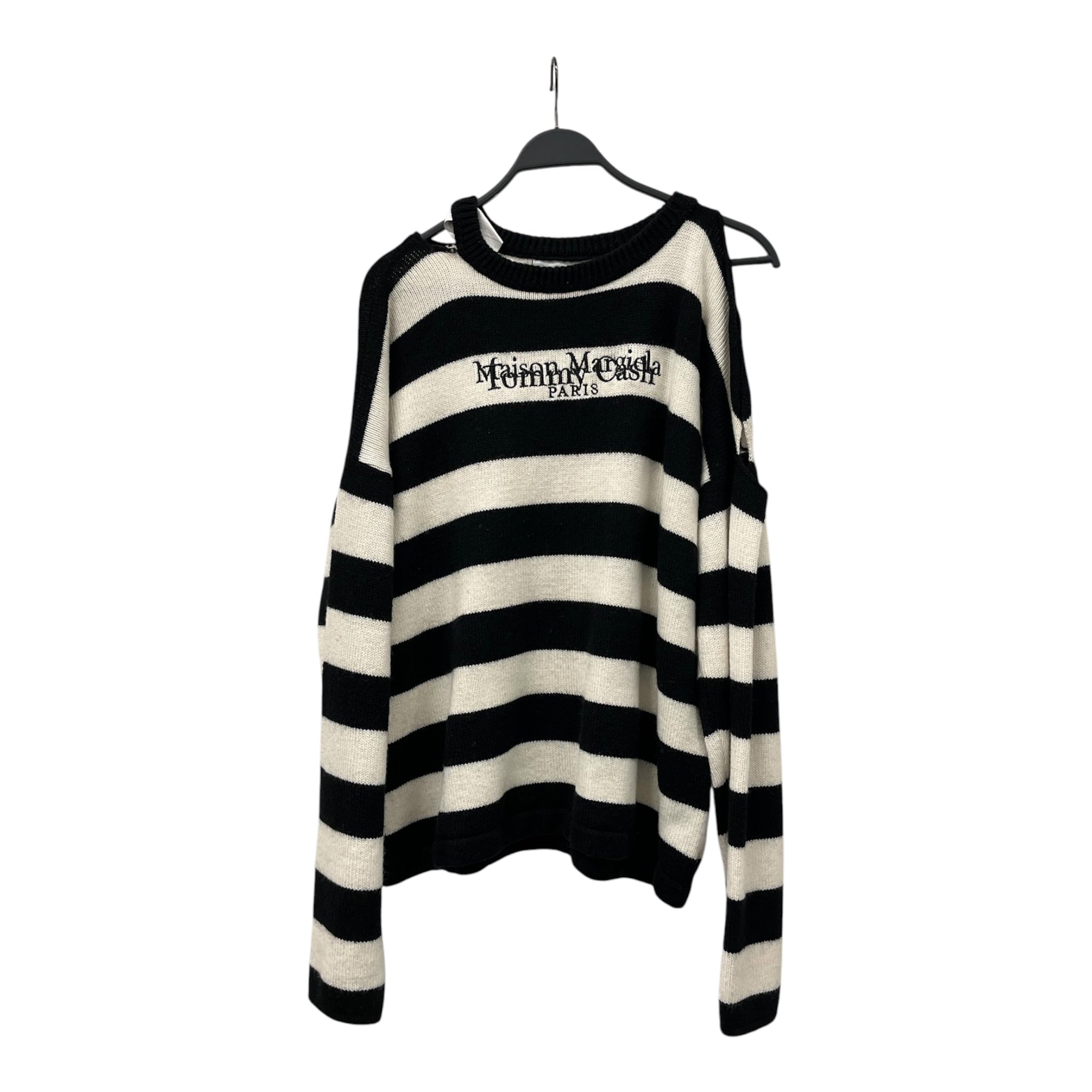 Maison Margiela/Heavy Sweater/OS/Stripe/Cotton/WHT/Oversize/STRIPED SWEATER view 1