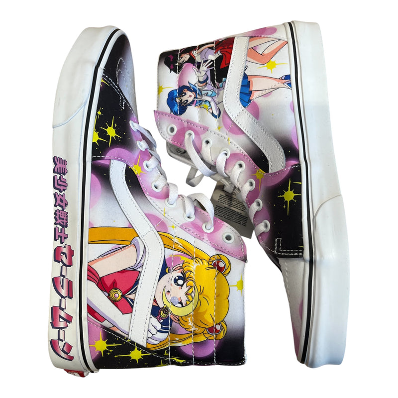 VANS/Hi-Sneakers/US 11.5/Cotton/WHT/sk8 HI SAILOR MOON