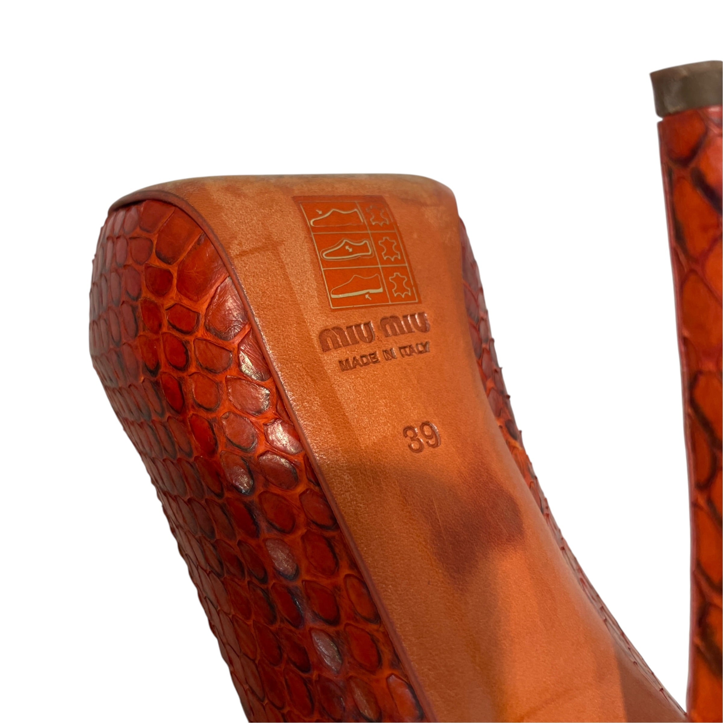 MIU MIU/Heels/EU 39/Animal Pattern/ORN/Python Peep Toe Platform view 4