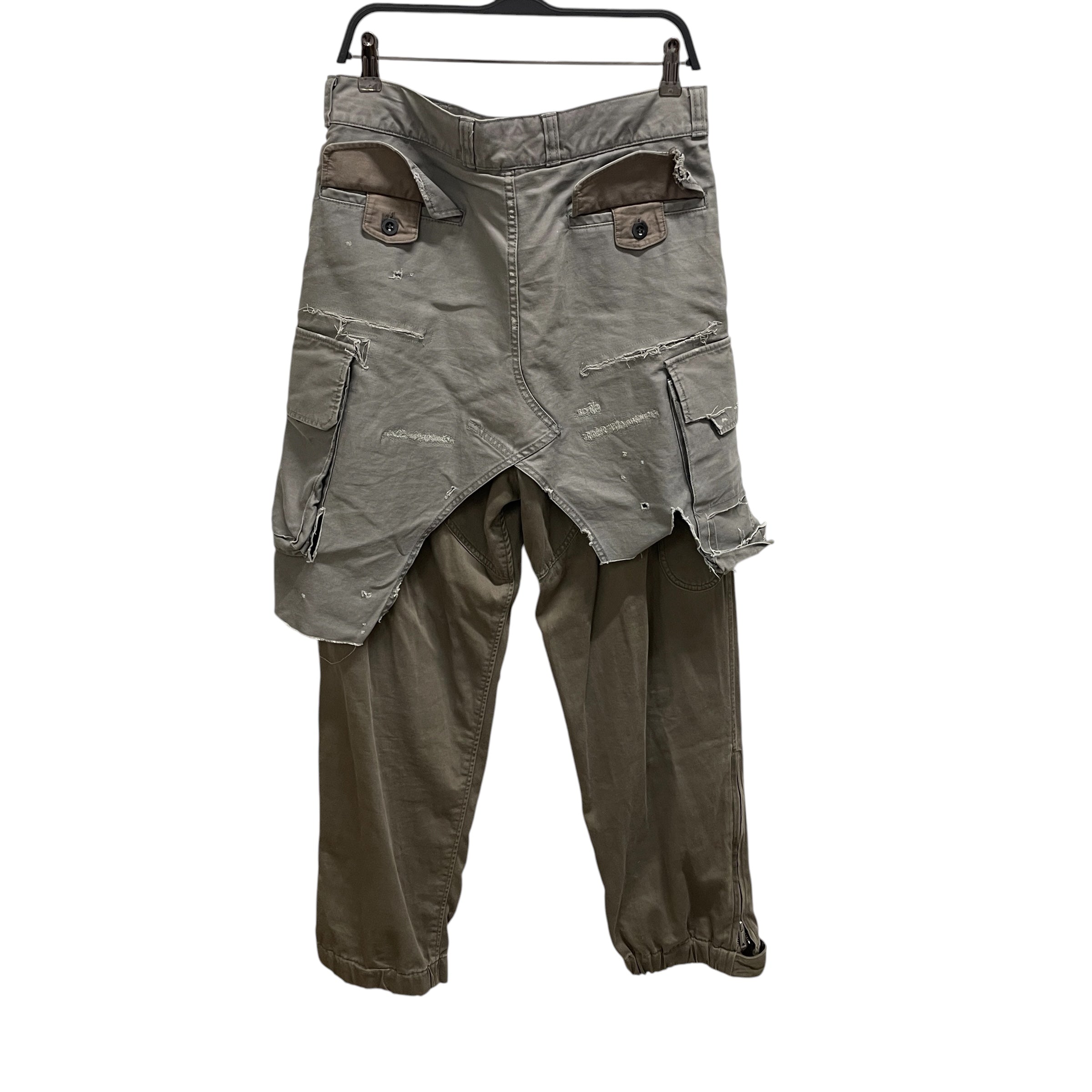 MIHARA YASUHIRO/Pants/46/Cotton/GRN/LAYERED CARGO/MULTIZIP view 2