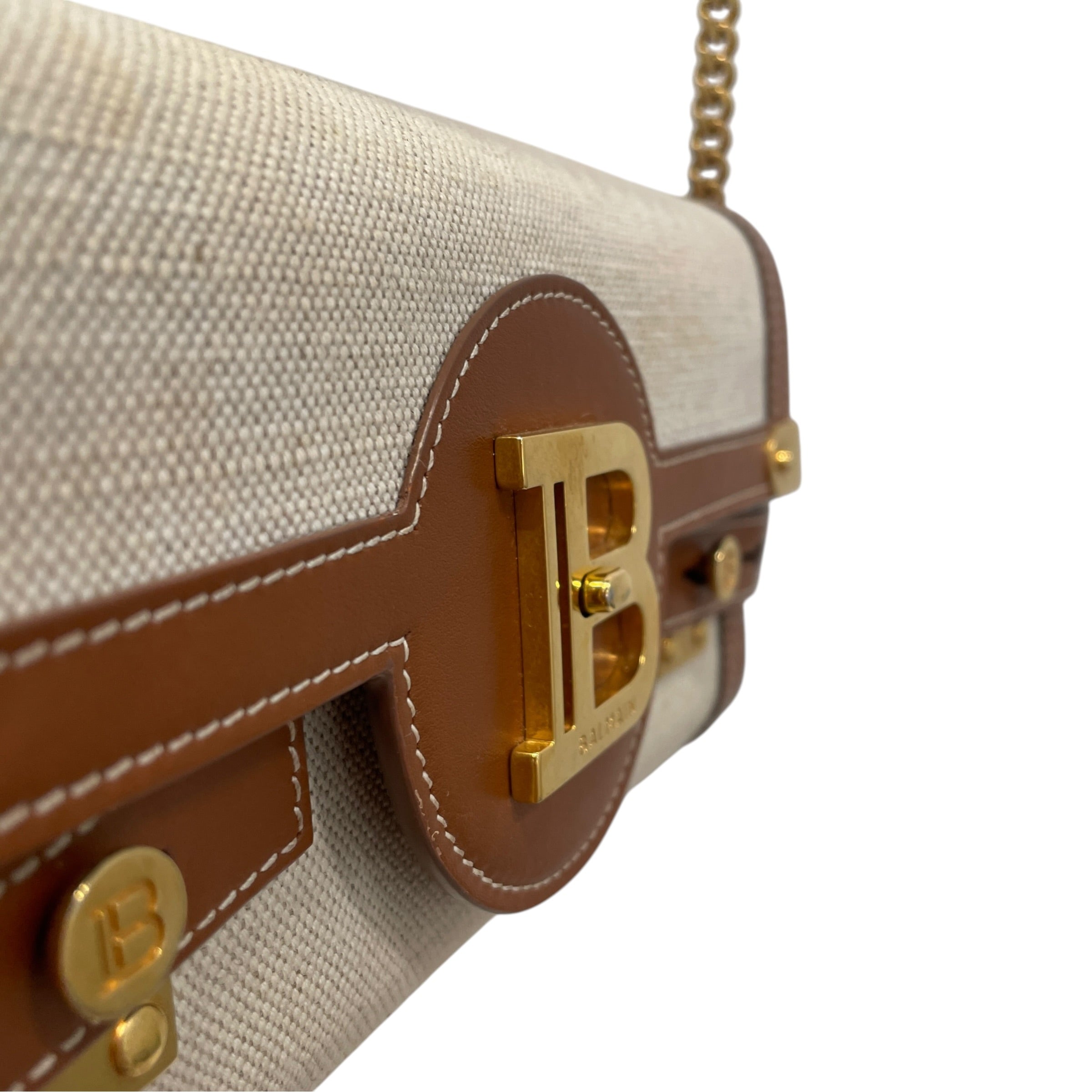 BALMAIN/Cross Body Bag/Leather/IVR/b buzz 23 in canvas, leather view 6