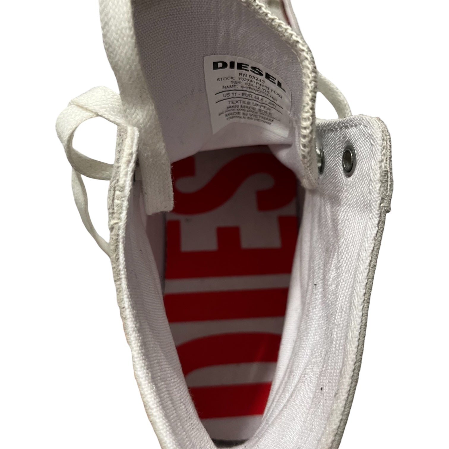 DIESEL/Hi-Sneakers/US 11/Cotton/WHT/S-PRINCIPIA MID WHITE view 4