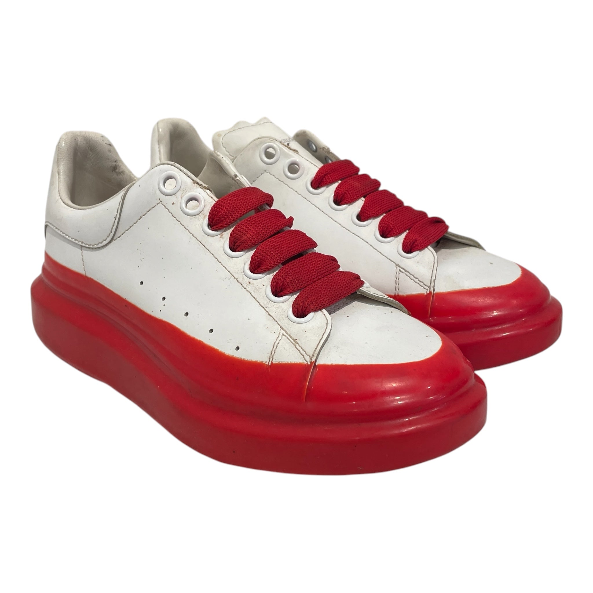 Alexander McQueen/Low-Sneakers/EU 39/WHT/Larry red dipped sole view 1