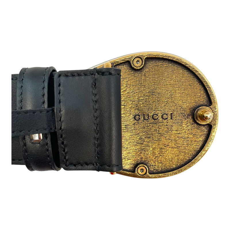 GUCCI/Belt/OS/Leather/BLK/horeshoe buckle