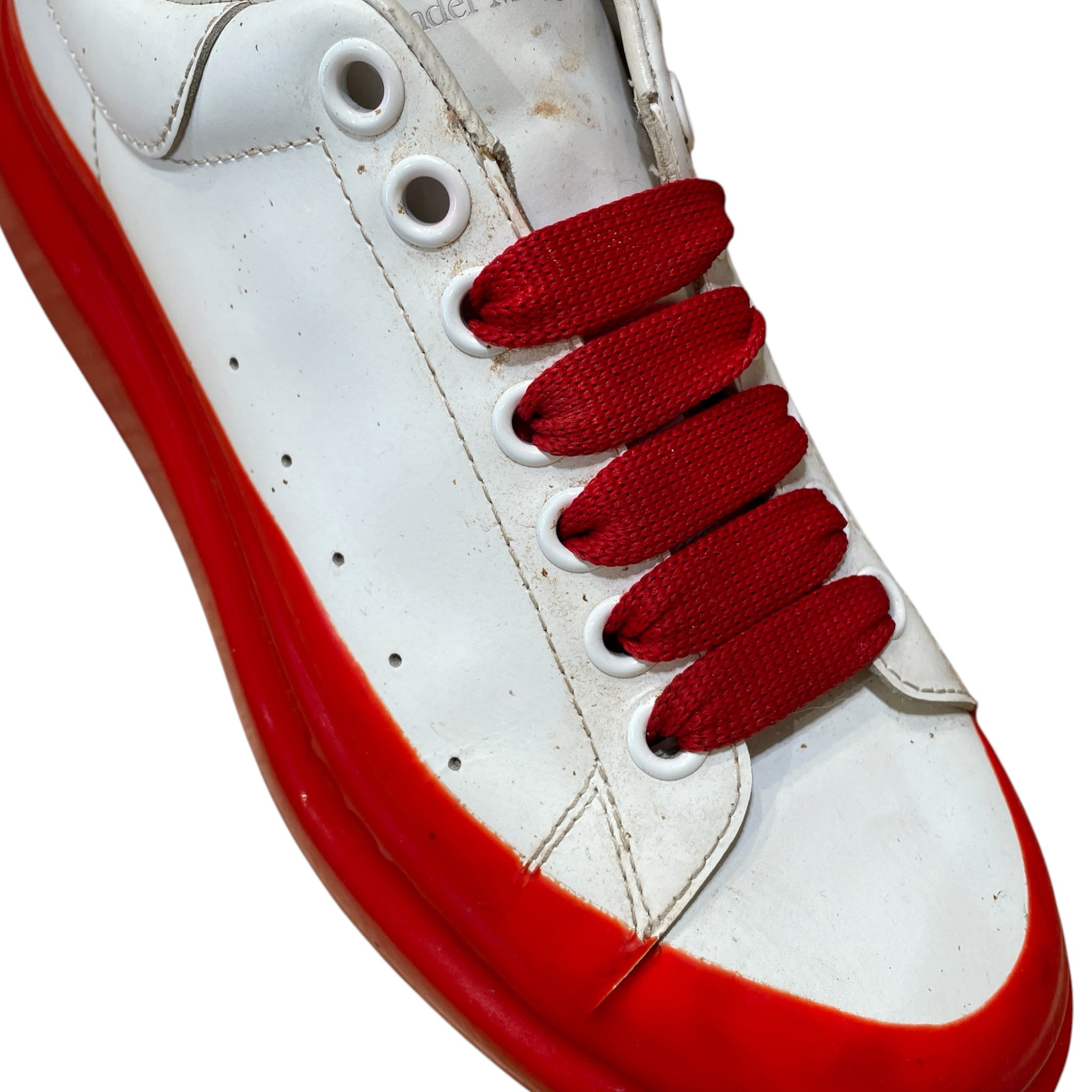 Alexander McQueen/Low-Sneakers/EU 39/WHT/Larry red dipped sole view 7