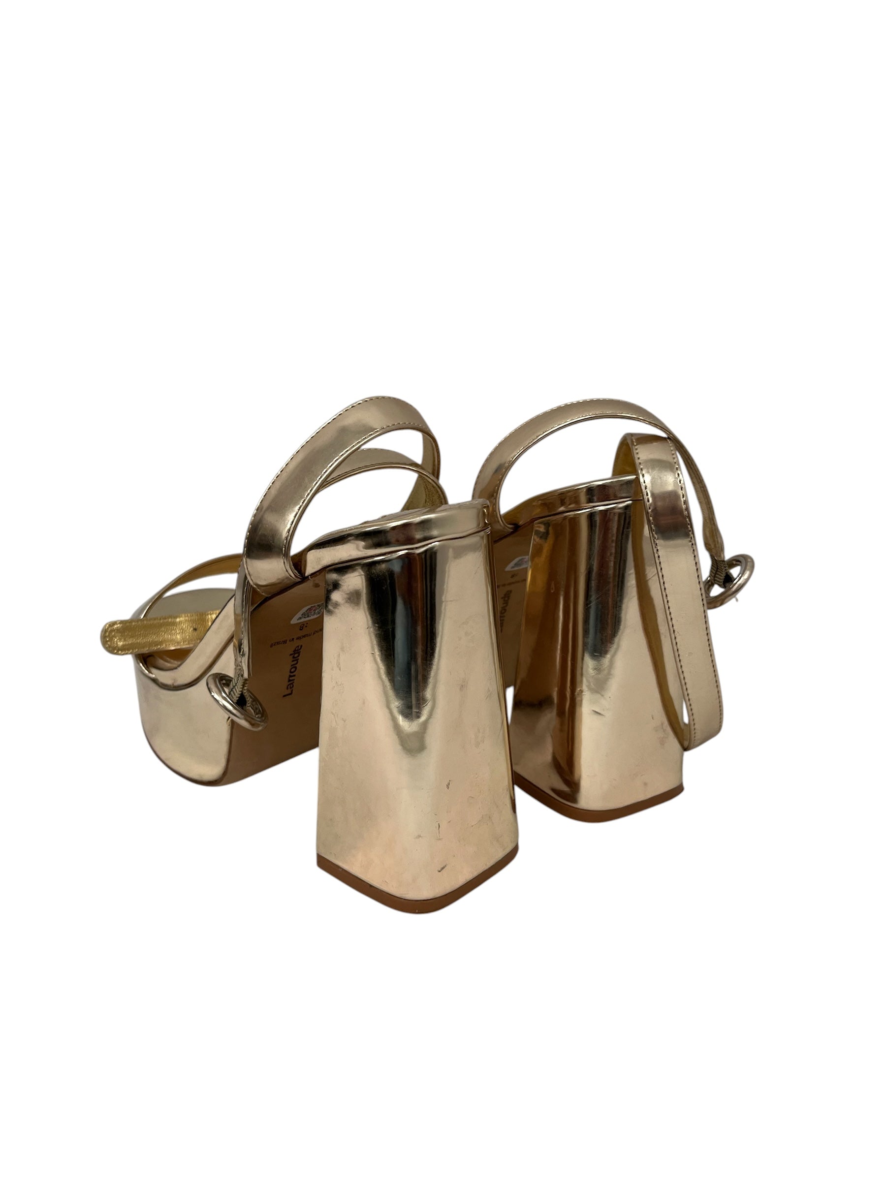 LARROUDE/LOVESHACKFANCY/Heels/US 8/Faux Leather/GLD/Ankle Strap/CHUNKY HEEL & PLATFORM view 2
